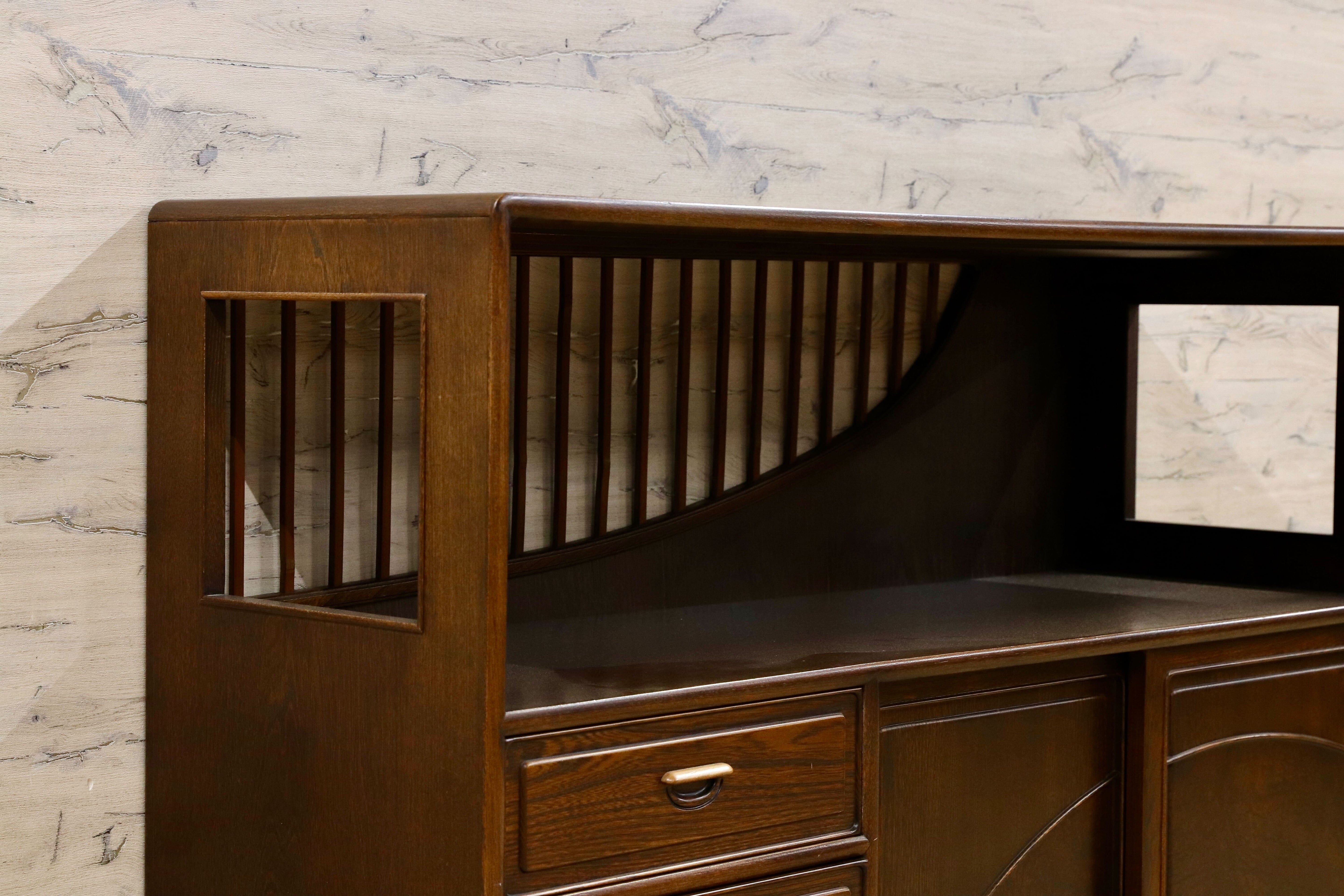 GMHK694○久和屋 / KUWAYA 茶棚 サイドボード リビングボード 飾り棚 和モダン 和家具 収納棚