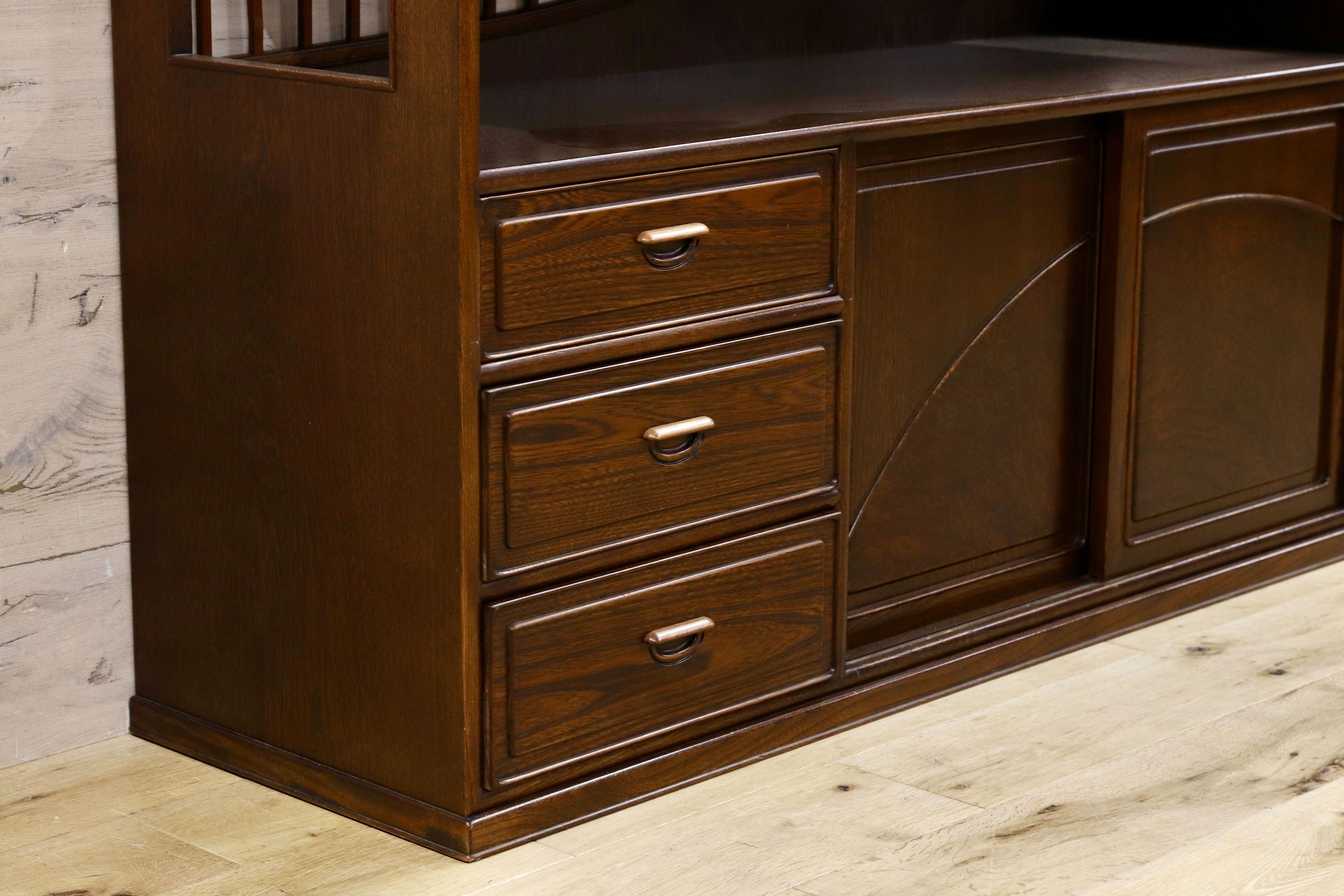 GMHK694○久和屋 / KUWAYA 茶棚 サイドボード リビングボード 飾り棚 和モダン 和家具 収納棚