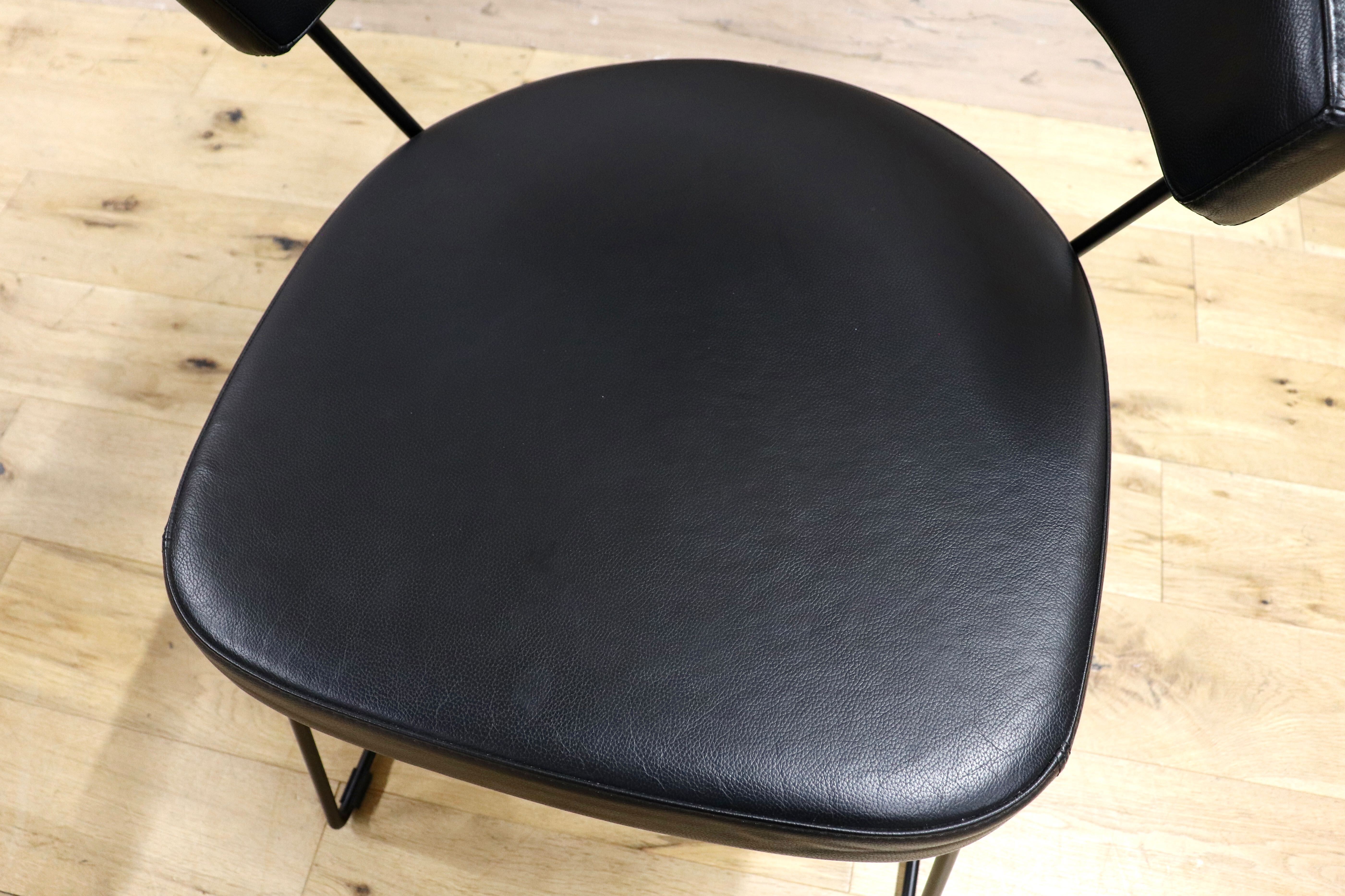 GMIS333A○Calligaris / カリガリス Connubia コヌビア New York ニューヨーク ダイニングチェア 2脚セット レザー モダン 定価約11万