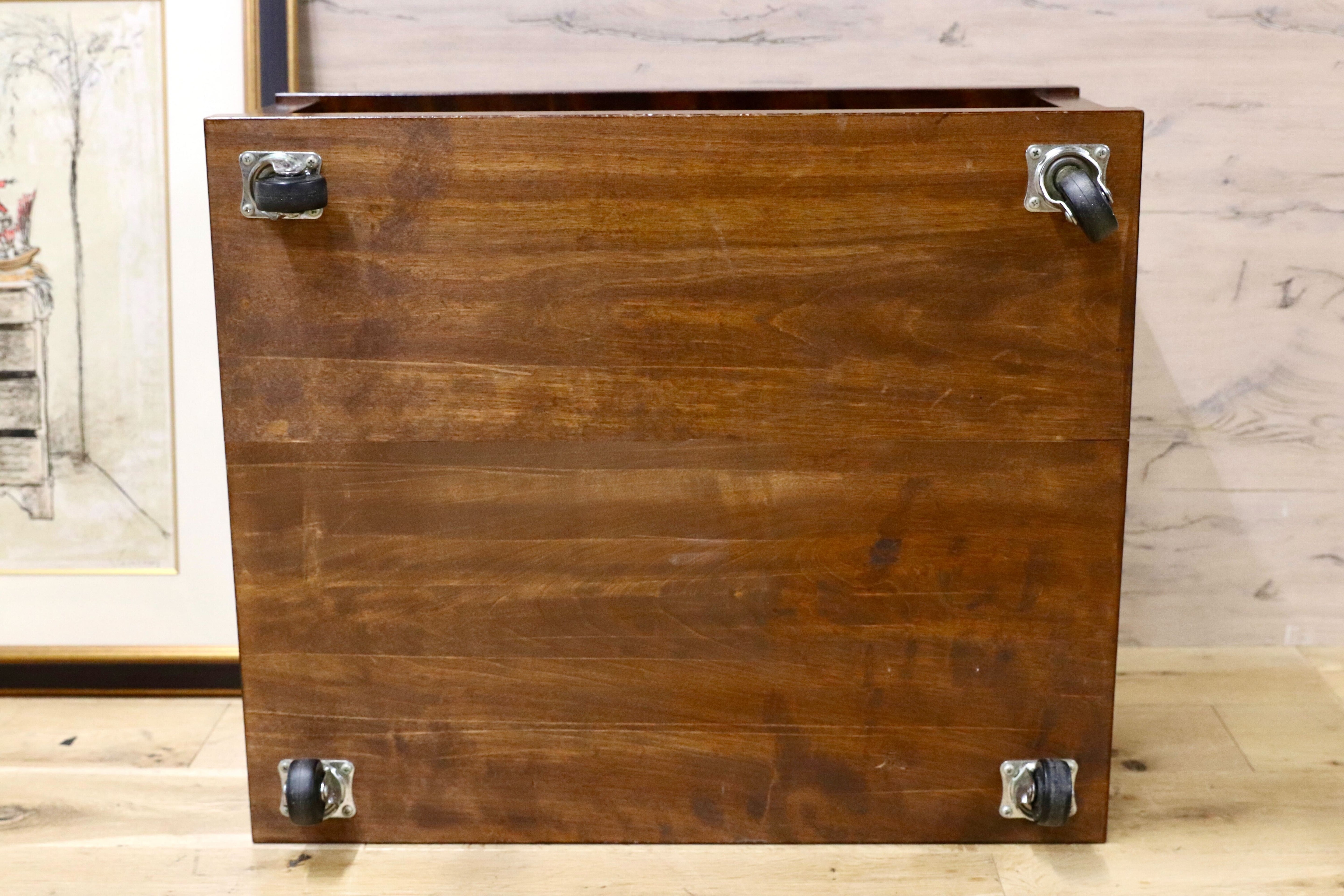 GMGK450○松本民芸家具 ローボード キャスター付き テレビボード 花台 飾り台 ミズメザクラ アンティーク 無垢材 レトロ 民藝 家具 稀少