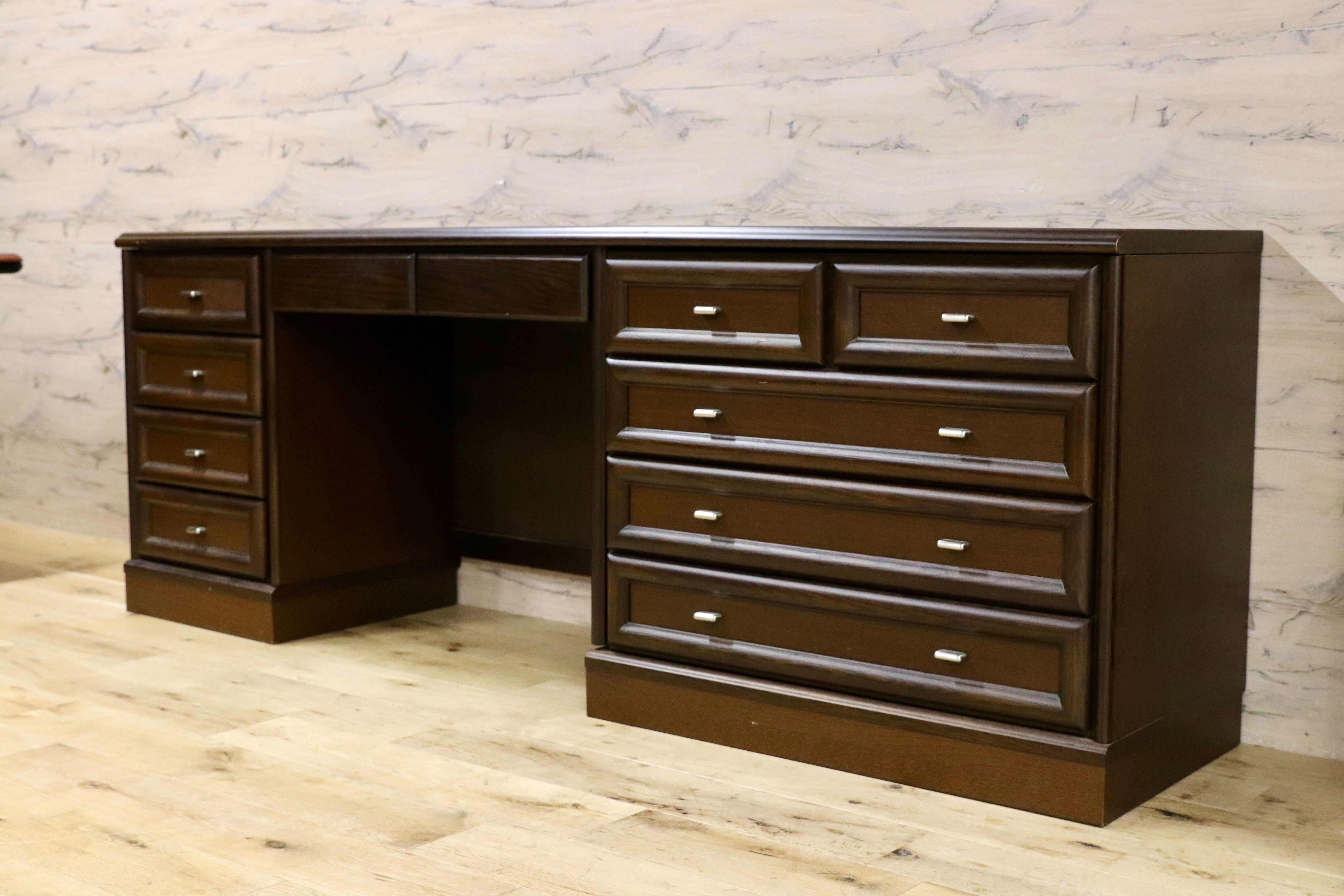 GMIK34○maruni / マルニ木工 システムデスク パソコンデスク 作業台 書斎机 国産家具 ユニットデスク 学習机 ヴィンテージ