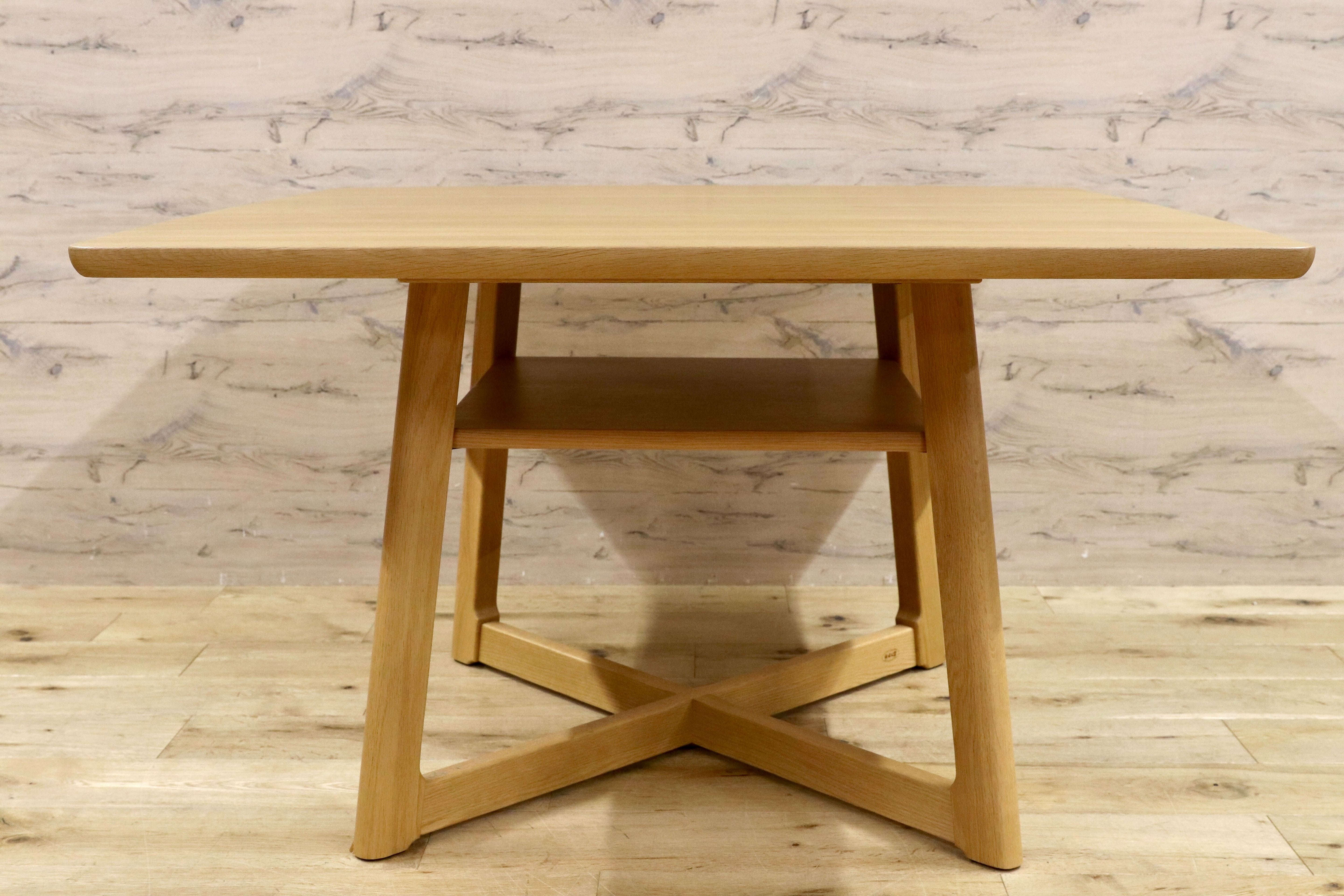 GMHK682○浜本工芸 / HAMAMOTO オーク無垢 ダイニングテーブル 食卓テーブル 少し低め 国産家具 約18.8万 モデルルーム展示品