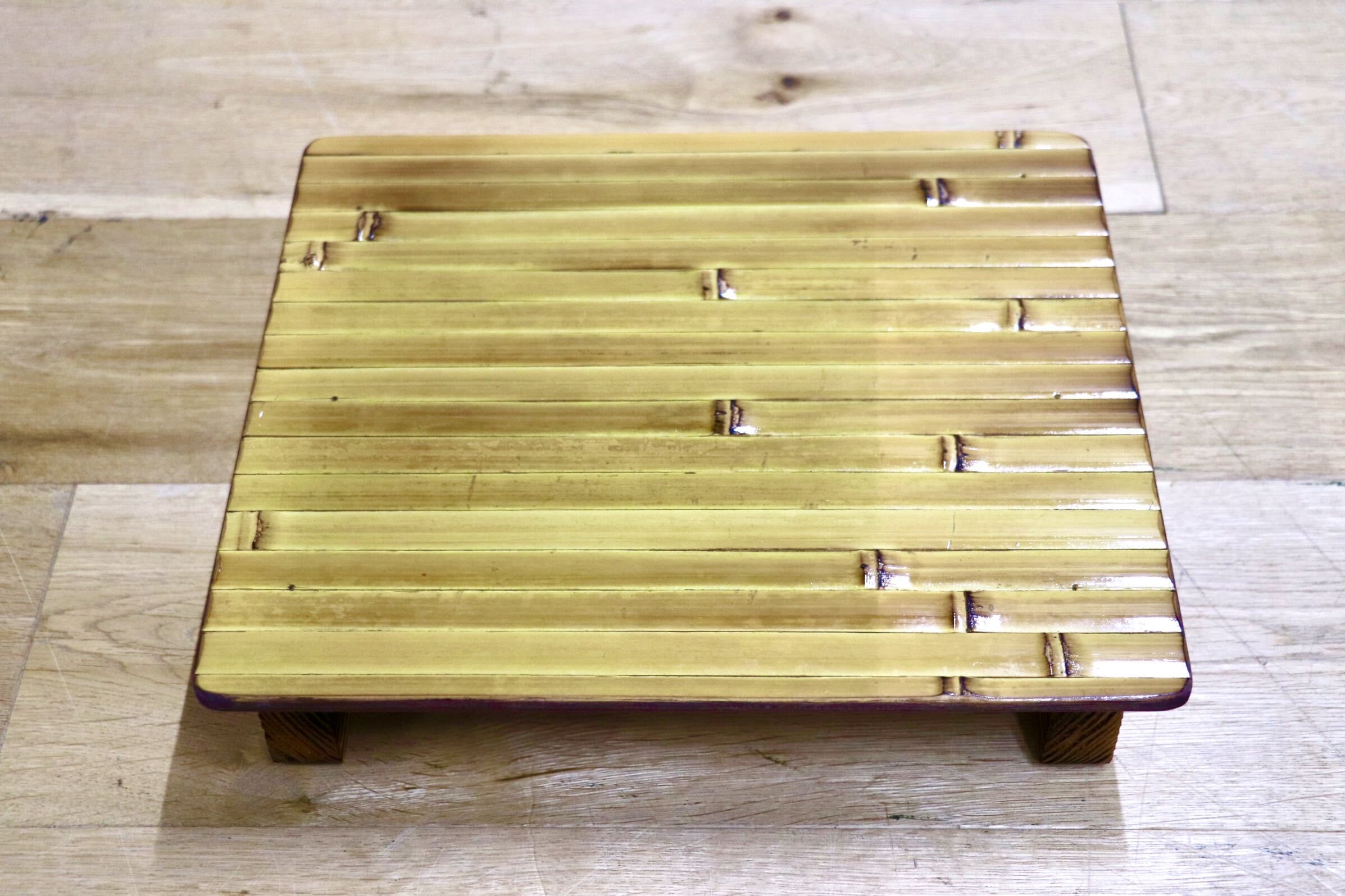 GMIK205B○梅里竹芸 Umezato Bamboo Craft 竹家具 足置き台 踏み台 フットレスト 工芸品 バンブー 宮崎 高級