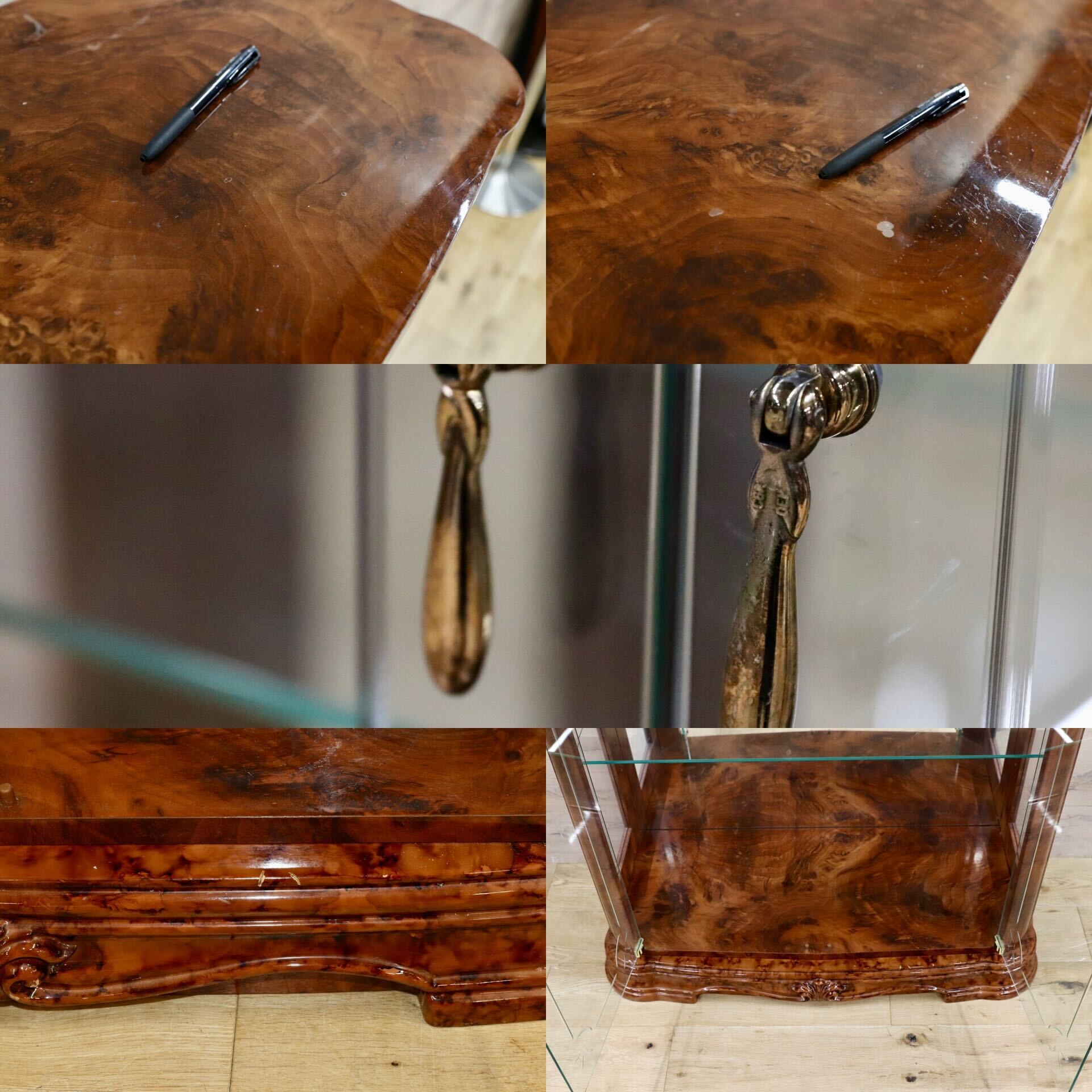 GMHK588○Saltarelli Amalfi / サルタレッリ アマルフィ キャビネット 飾り棚 イタリア ロココ 輸入家具 クラシック 定価17.8万