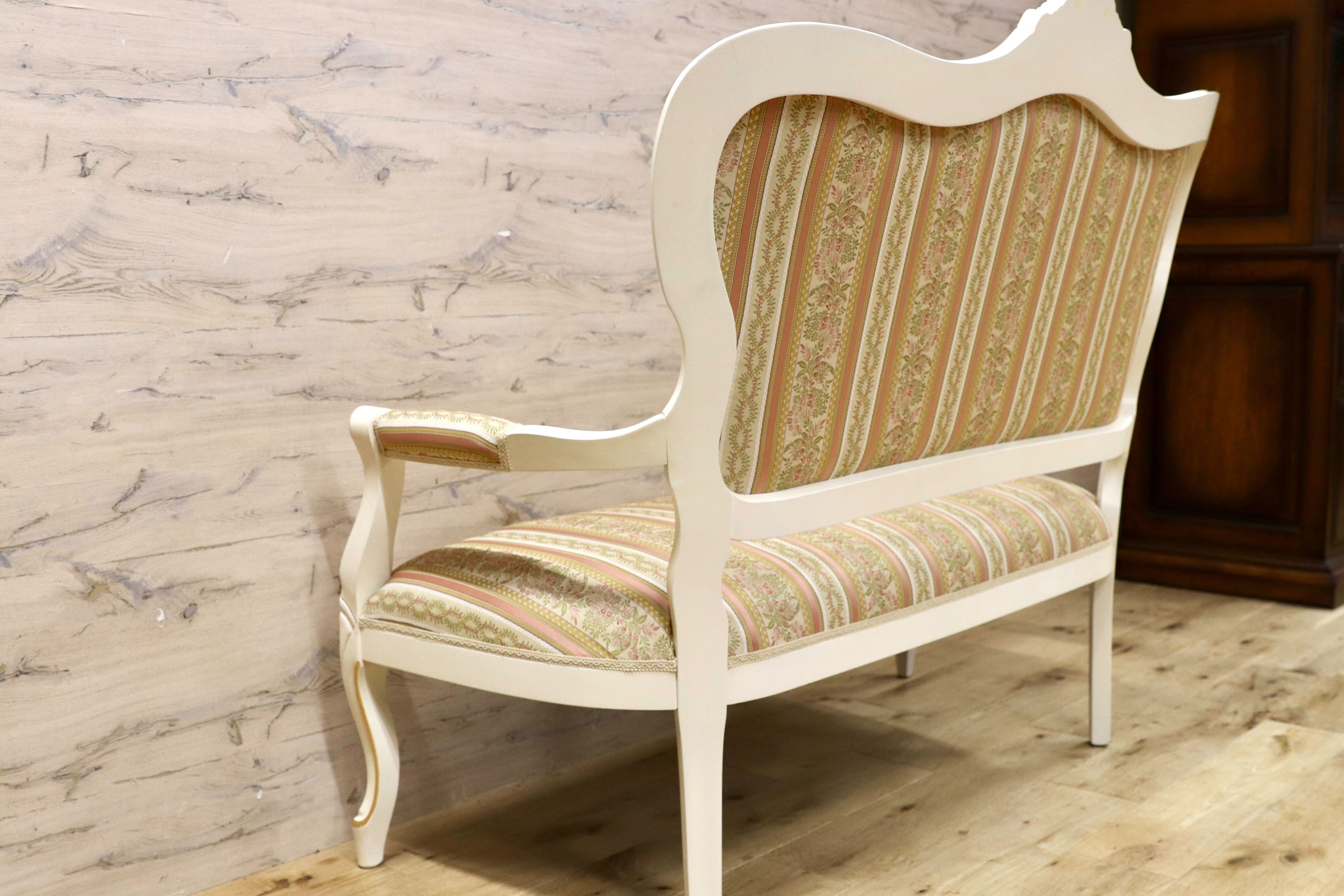 GMIK841○ロココ調 2人掛けソファ ラブソファ ベンチソファ イタリア クラシック エレガント シャビー 姫家具 ヨーロピアン