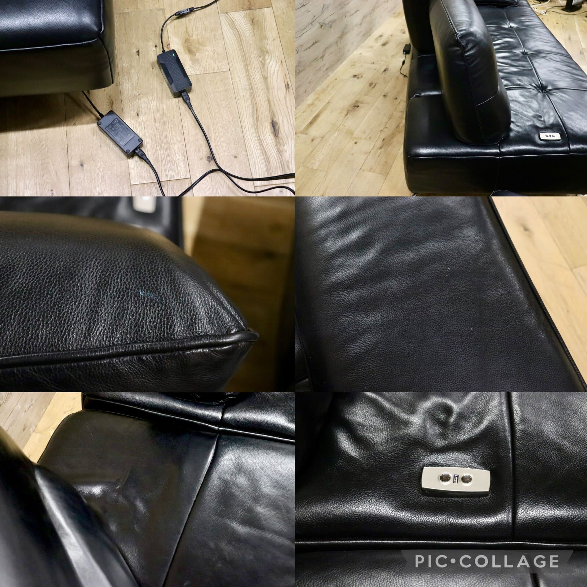 GMIO488○Domicil / ドミシール DM-0360 電動コーナーソファ カウチソファ 総革 ブラック ドイツ 最高級 モダン IDC大塚家具 定価約65万