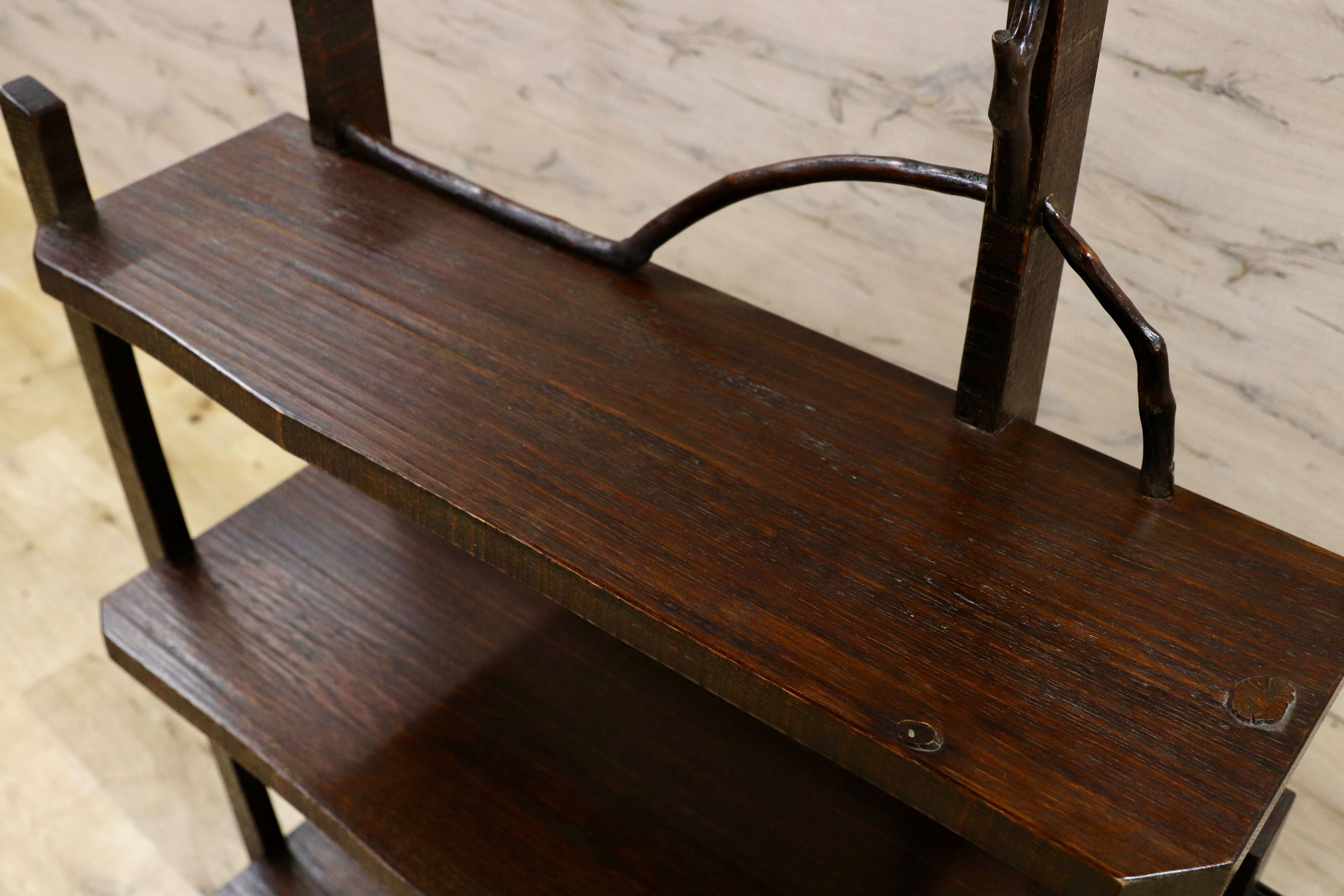 GMHK324○無垢材 シェルフ ラック 飾り棚 花台 オープンシェルフ 和家具 和モダン レトロ