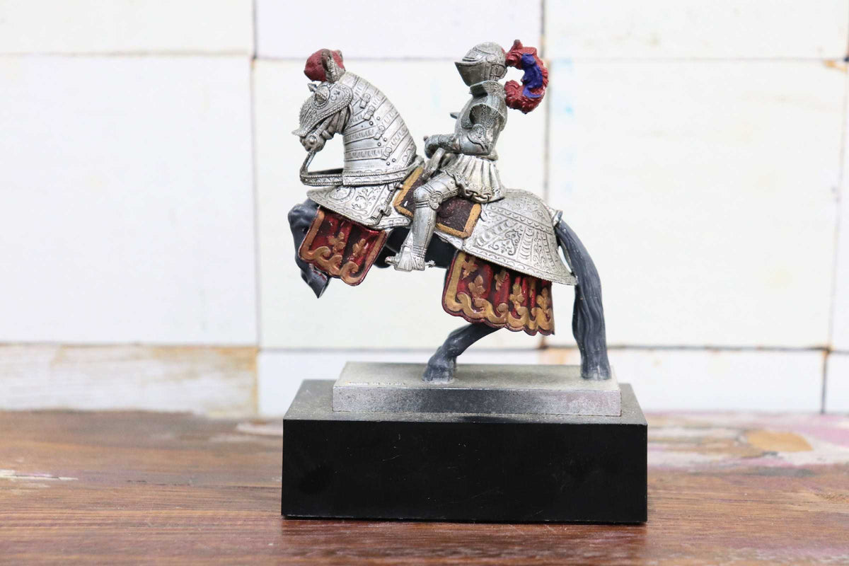 GMJO137G◯スペイン 西洋騎士 騎馬像 置物 カルロス1世 甲冑 鎧 マドリード王宮 ミニチュア フィギュア レトロ ヴィンテージ 希少