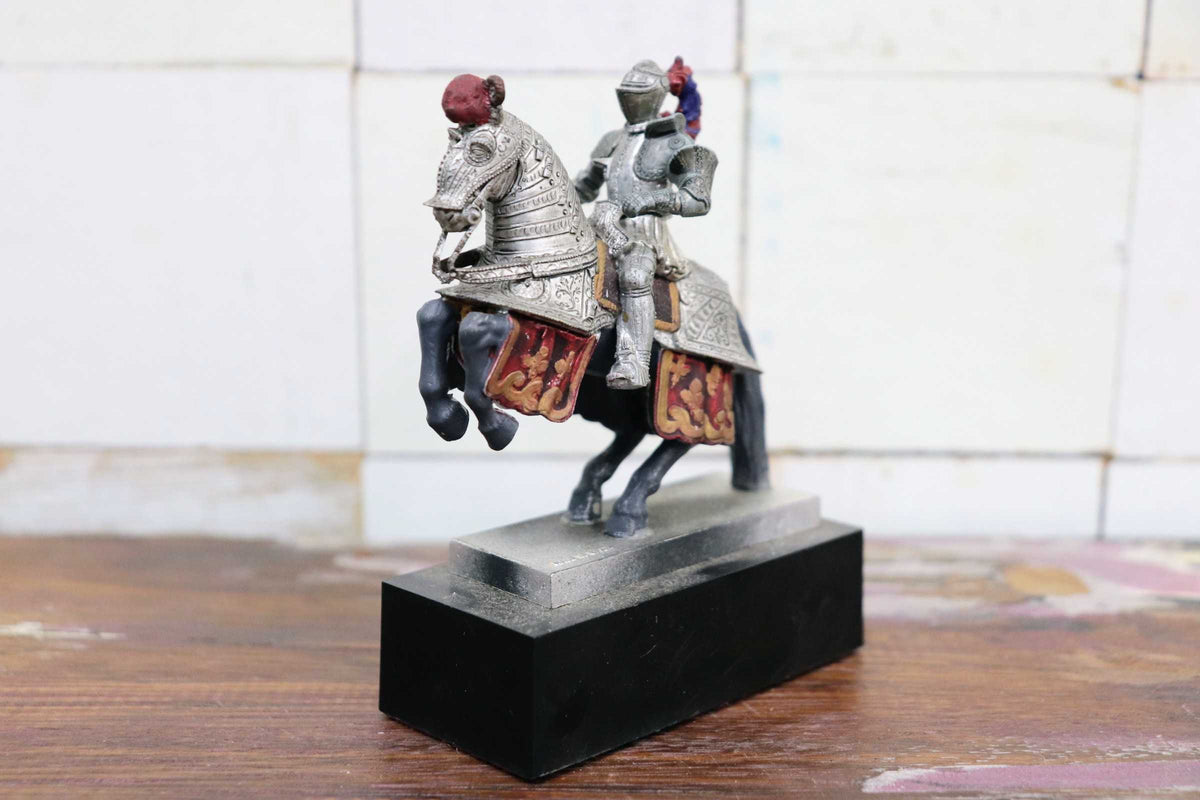 GMJO137G◯スペイン 西洋騎士 騎馬像 置物 カルロス1世 甲冑 鎧 マドリード王宮 ミニチュア フィギュア レトロ ヴィンテージ 希少