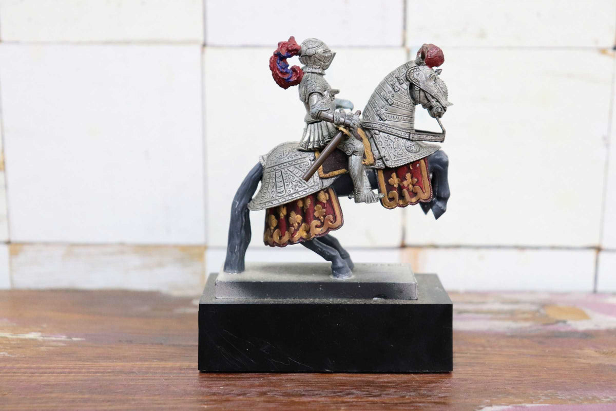 GMJO137G◯スペイン 西洋騎士 騎馬像 置物 カルロス1世 甲冑 鎧 マドリード王宮 ミニチュア フィギュア レトロ ヴィンテージ 希少