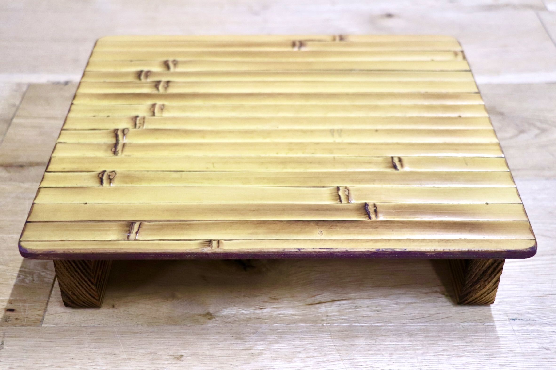 GMIK205C○梅里竹芸 Umezato Bamboo Craft 竹家具 足置き台 踏み台 フットレスト 工芸品 バンブー 宮崎 高級