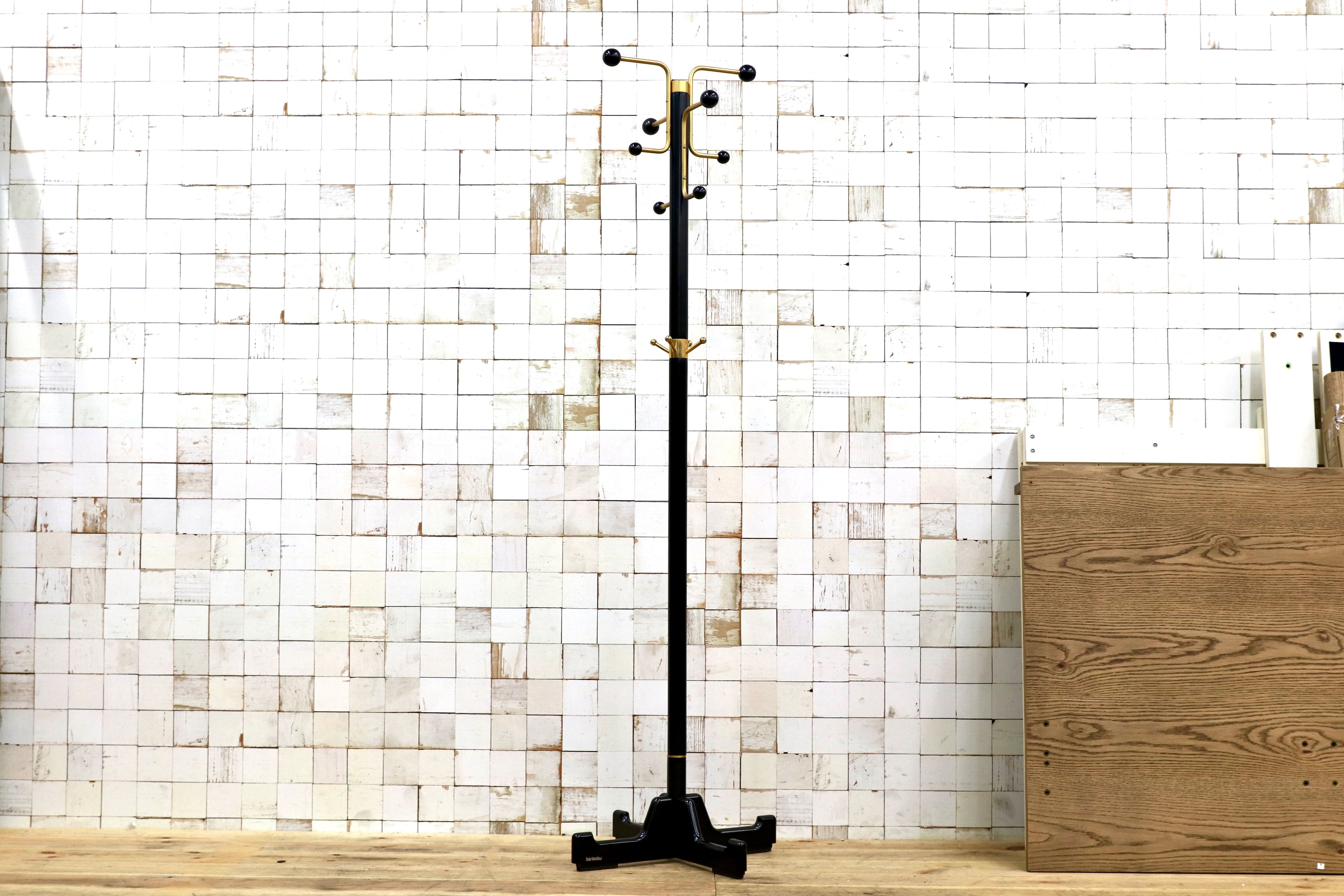 GMIS210○karimoku / カリモク ポールラック ポールハンガー 帽子掛け ポストモダン レトロ アンティーク調 国産家具