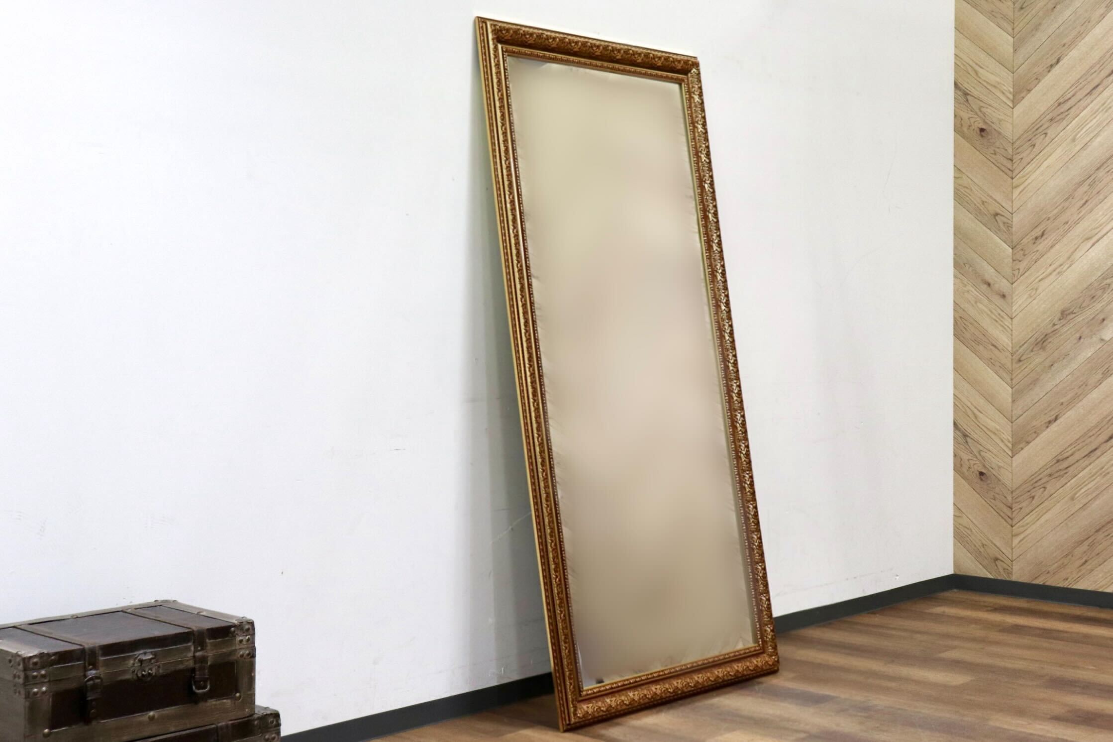 GMIK73○ウォールミラー 全身鏡 壁掛け鏡 立て掛けミラー 大型ミラー 鏡 姿見 アンティーク調