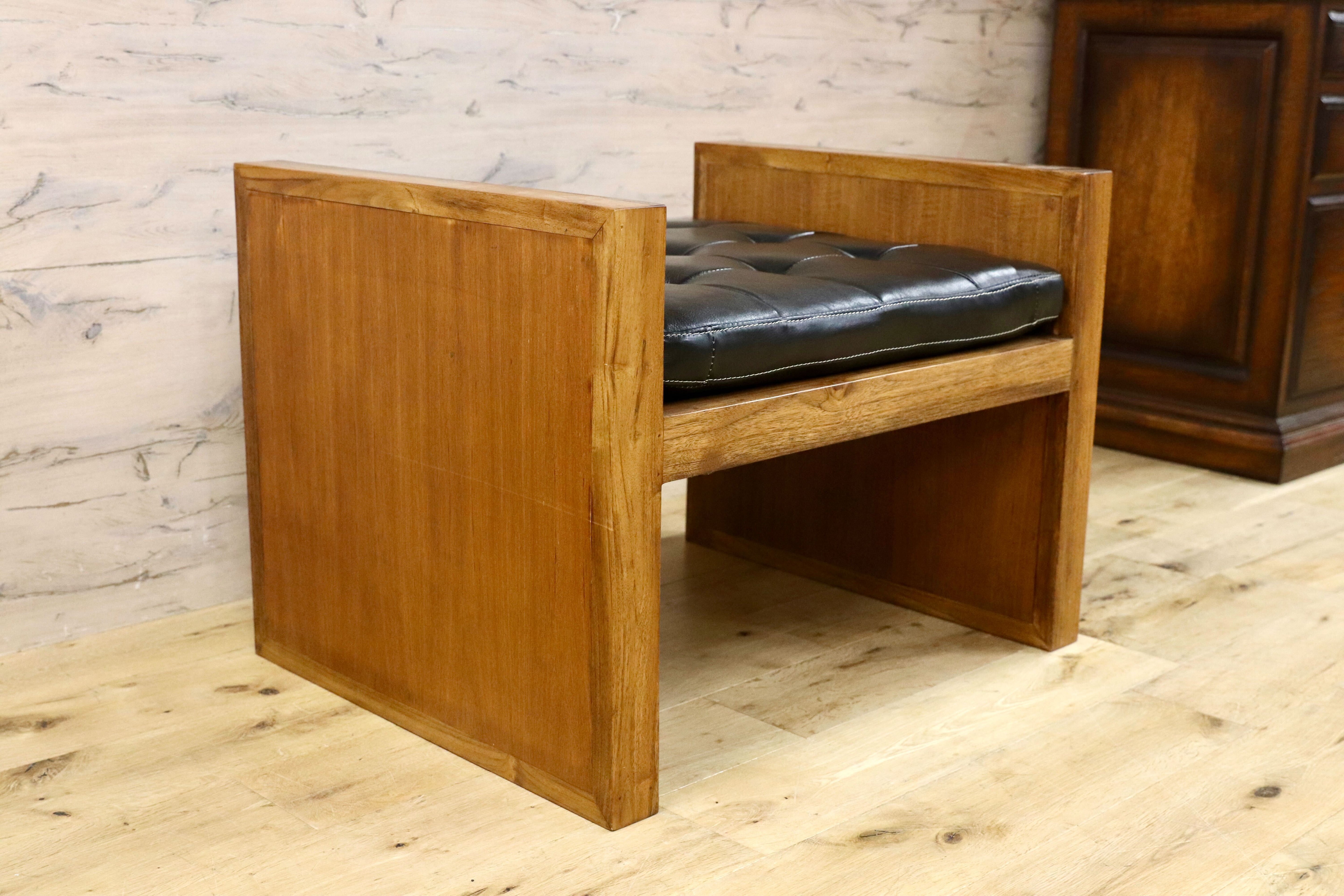 GMIK847F○CARIGGE MARKET / カリッジマーケット 本革シート サイドチェア ブラック スツール 椅子 アジアン 家具 展示品