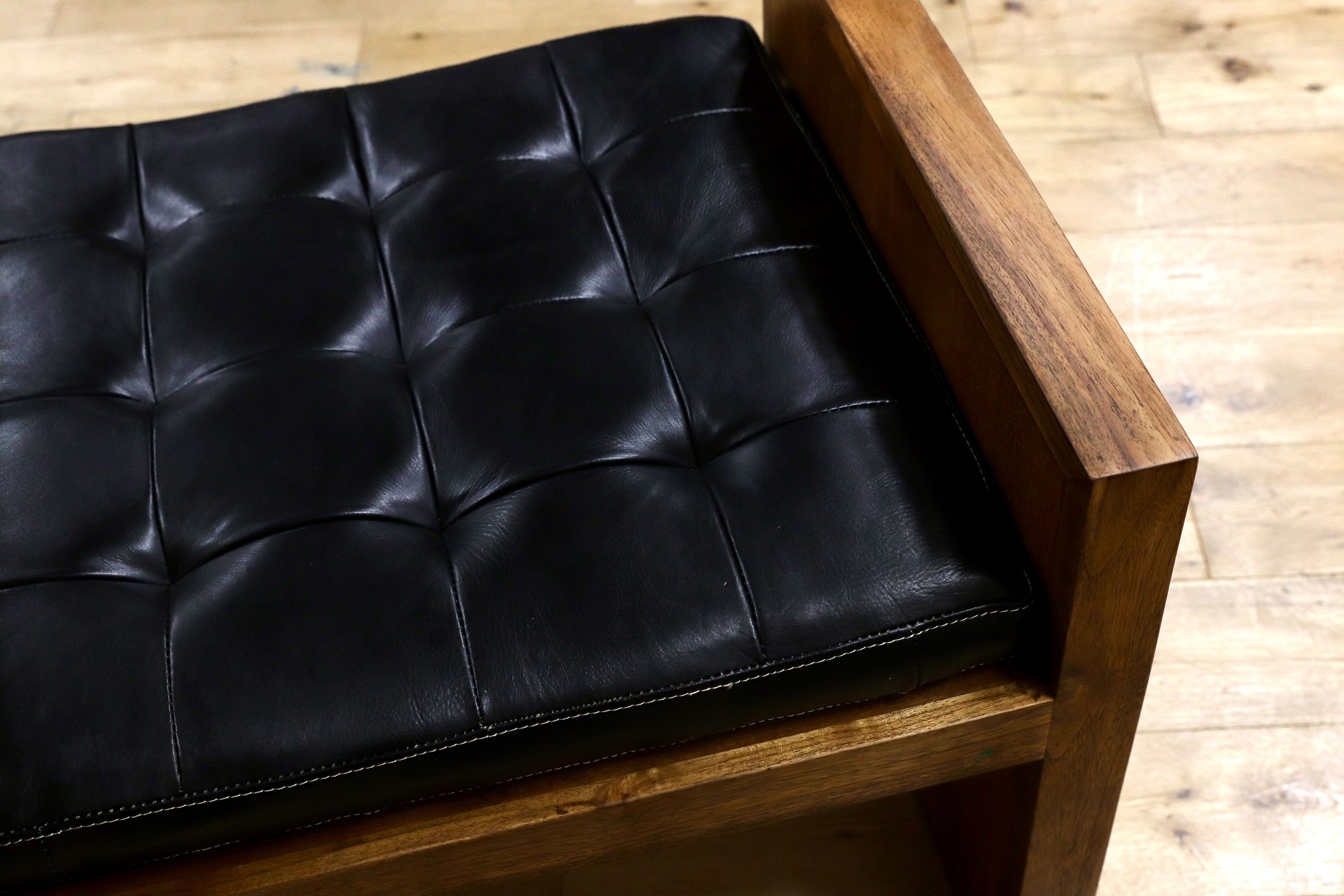 GMIK847F○CARIGGE MARKET / カリッジマーケット 本革シート サイドチェア ブラック スツール 椅子 アジアン 家具 展示品