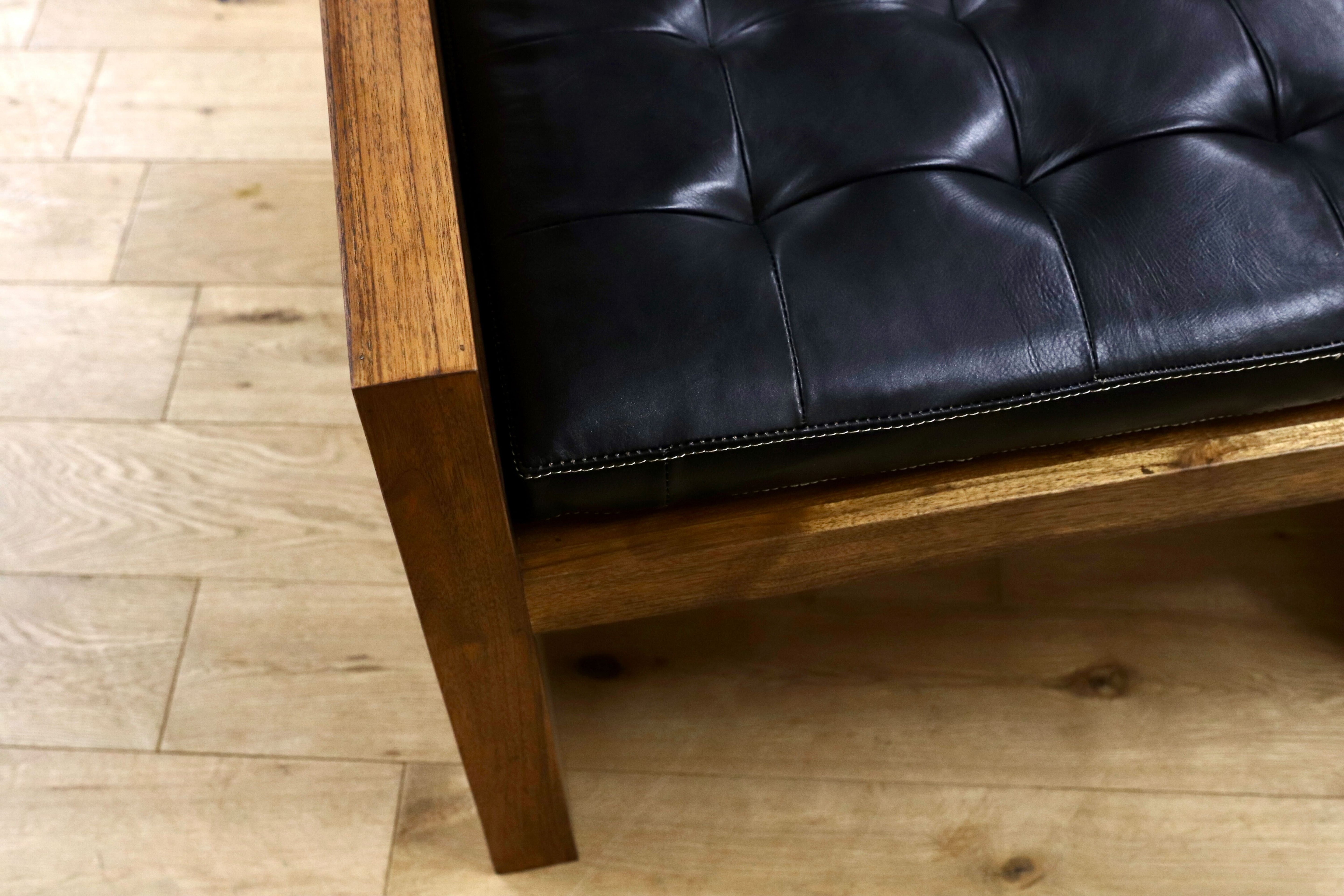 GMIK847F○CARIGGE MARKET / カリッジマーケット 本革シート サイドチェア ブラック スツール 椅子 アジアン 家具 展示品