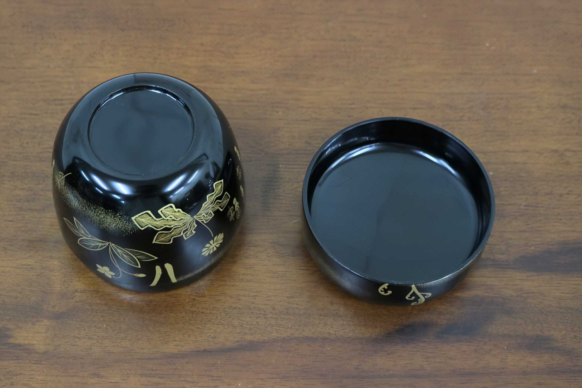 GMJK371AT〇宗香 棗 蒔絵 螺鈿細工 大下宗香 茶道具 茶器 薄茶器 共箱 加賀山中蒔絵 立春 春 土筆 菫 伝統工芸