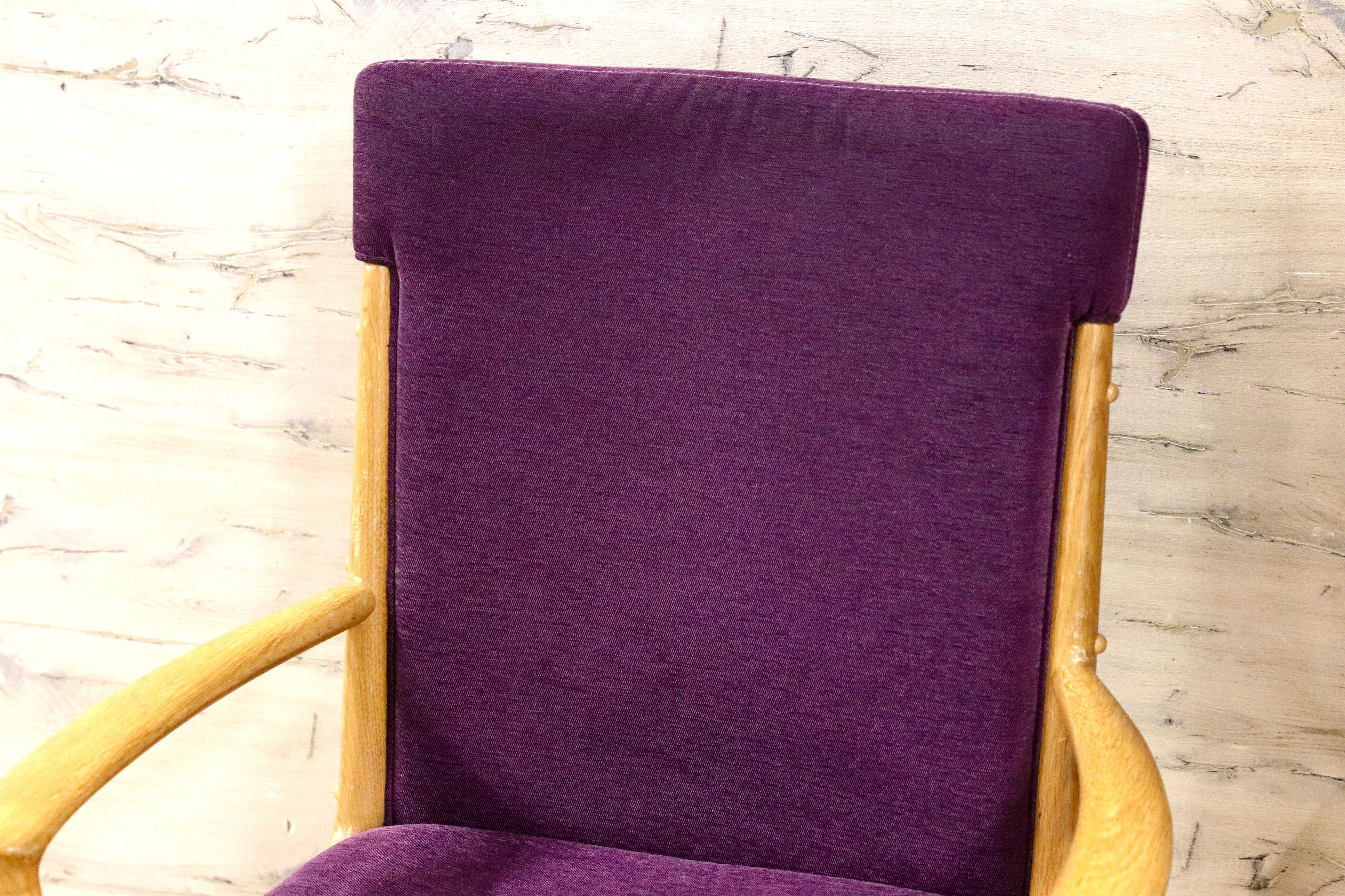 GMIK413AZ○mobilia / モビリア DANISH 北欧ヴィンテージ アームチェア ダイニングチェア 椅子 オーク材 ファブリック 稀少 検)ウェグナー