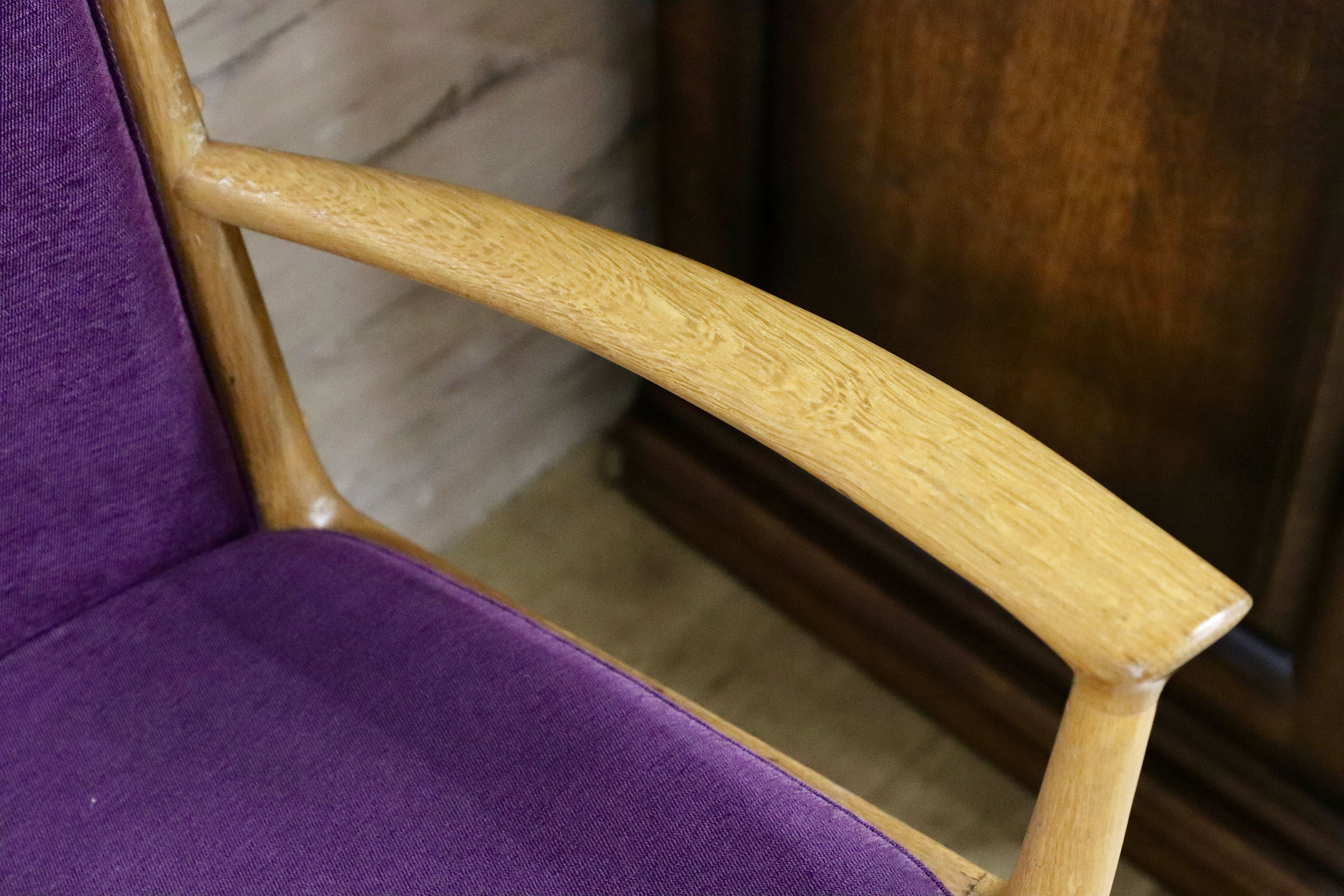 GMIK413AZ○mobilia / モビリア DANISH 北欧ヴィンテージ アームチェア ダイニングチェア 椅子 オーク材 ファブリック 稀少 検)ウェグナー