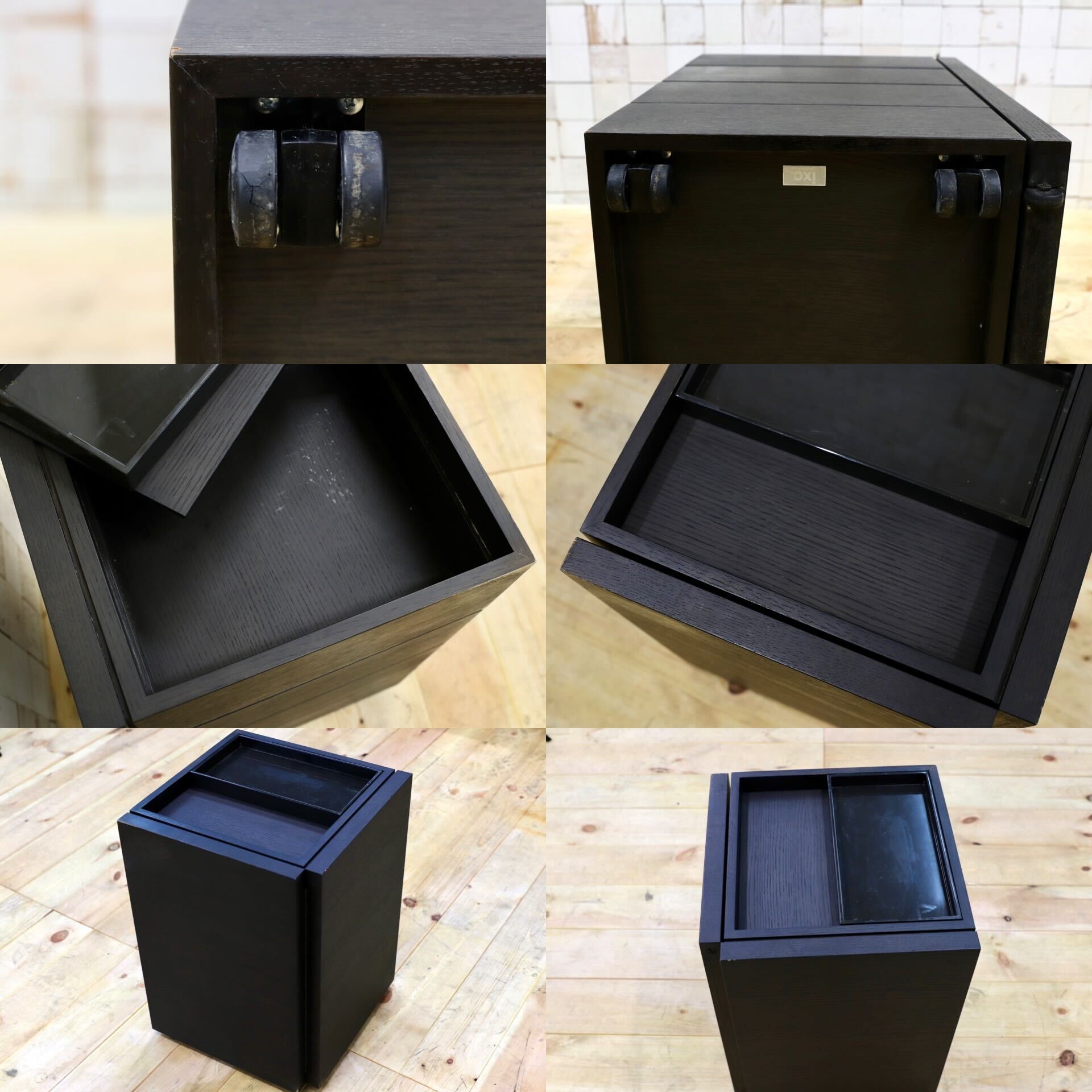 GMFK79○cassina ixc / カッシーナイクスシー PIVOT wagon ピヴォット ワゴン ブラック イタリアモダン ヴィンテージ 約15.2万 稀少