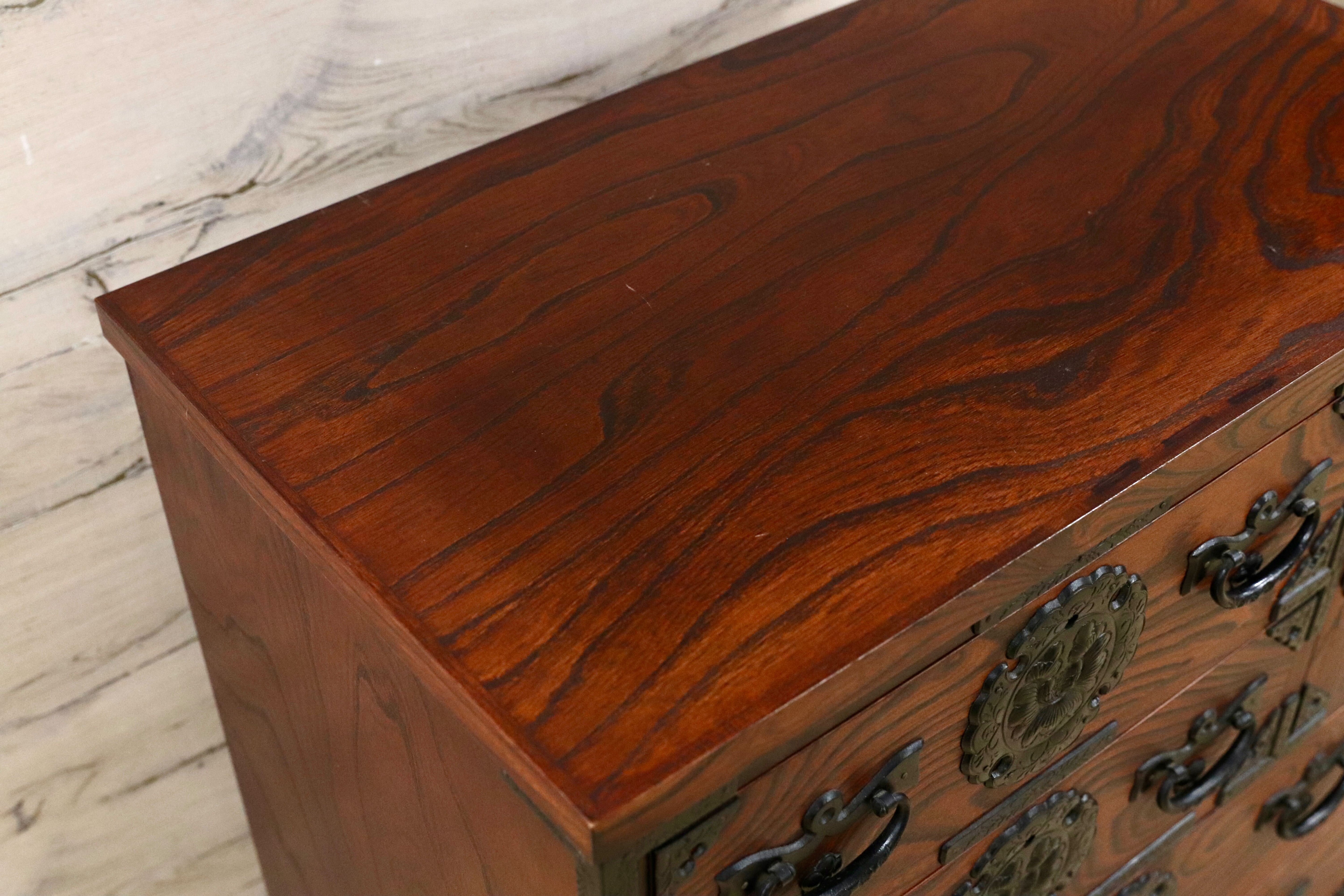 GMIH397○岩谷堂箪笥 車箪笥 サイドボード リビングボード 整理箪笥 和家具 欅材 アンティーク レトロ 時代箪笥