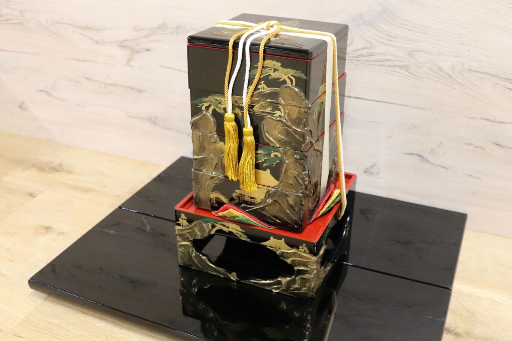 GMHS541○雛道具セット 人形なし 本金御道具セット 通産大臣賞受賞 秀叡作 雛道具