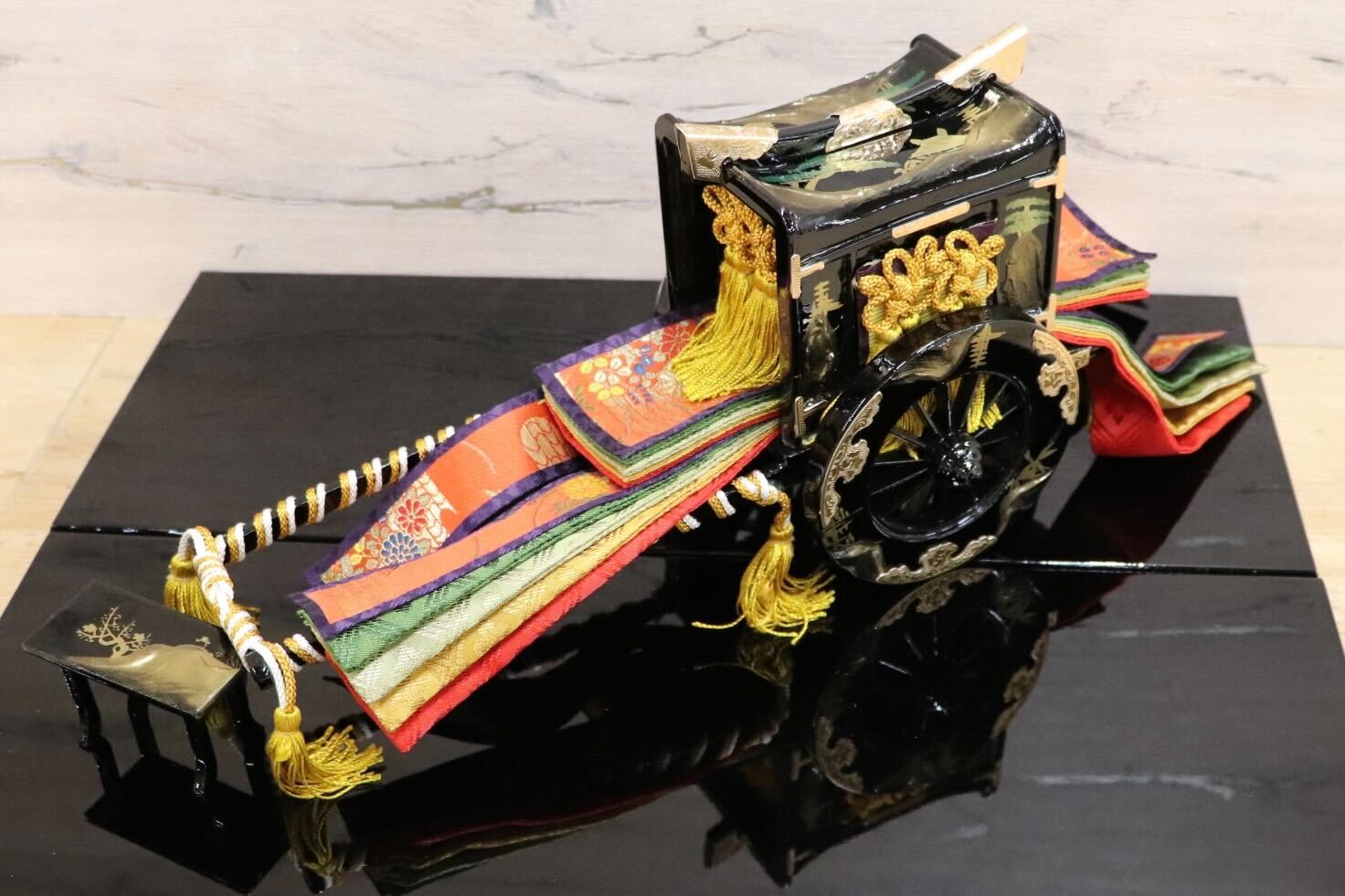 GMHS541○雛道具セット 人形なし 本金御道具セット 通産大臣賞受賞 秀叡作 雛道具