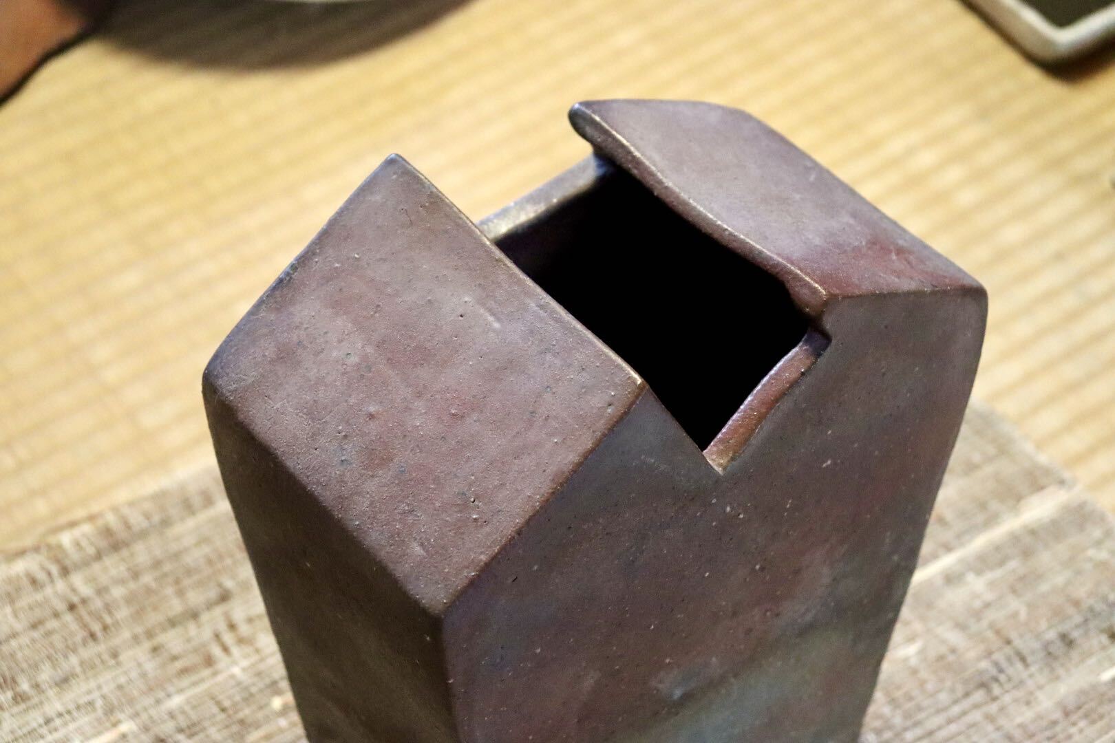 GMJI18◯市野悟窯 丹波焼 花瓶 花器 花入 一輪挿し 陶器 市野哲次 丹波篠山 伝統工芸 和モダン