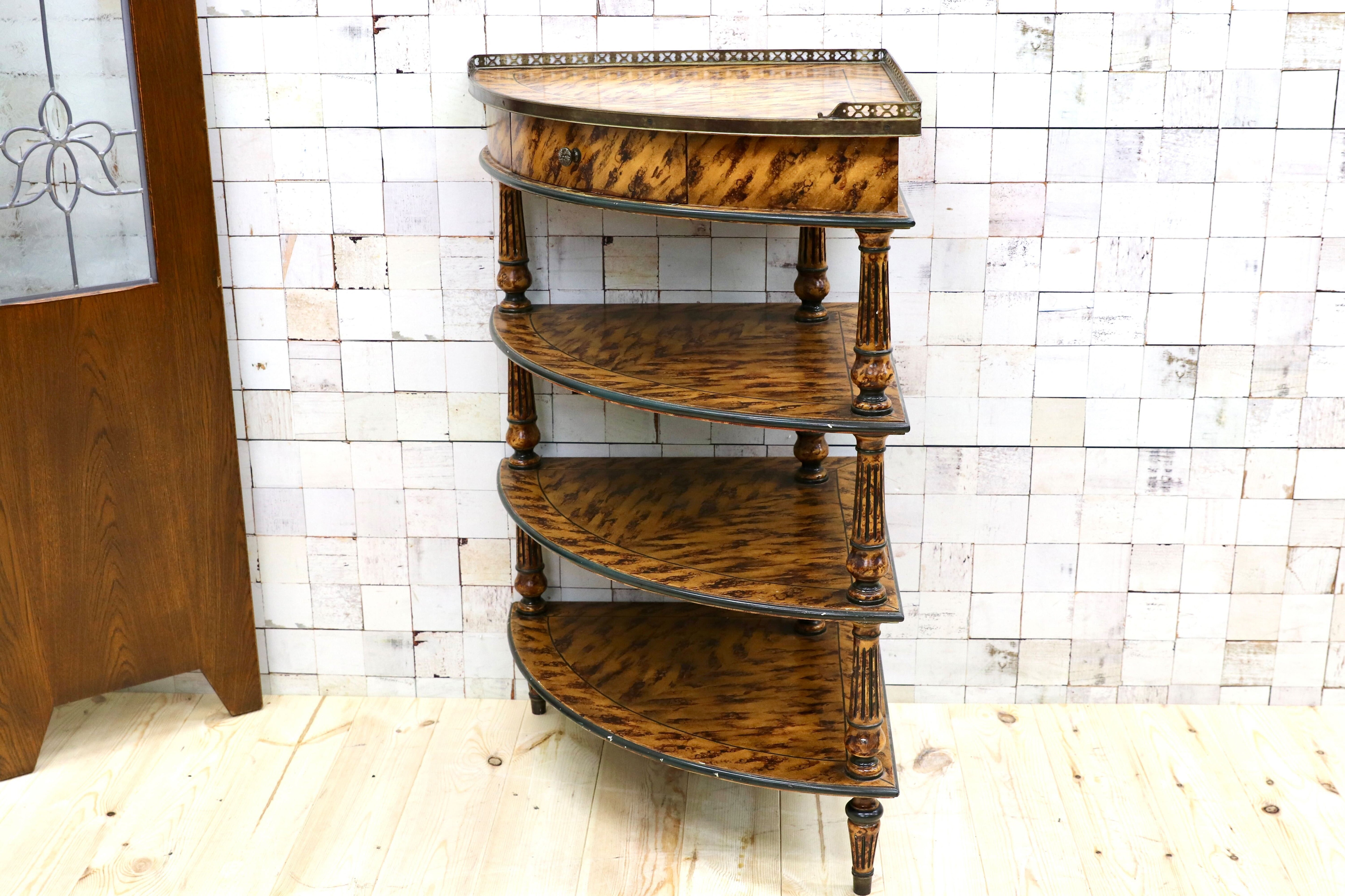 GMGK476○THEODORE ALEXANDER / セオドアアレキサンダー コーナーラック シェルフ ラック 棚 英国 クラシック 最高峰 ヴィンテージ 超稀少