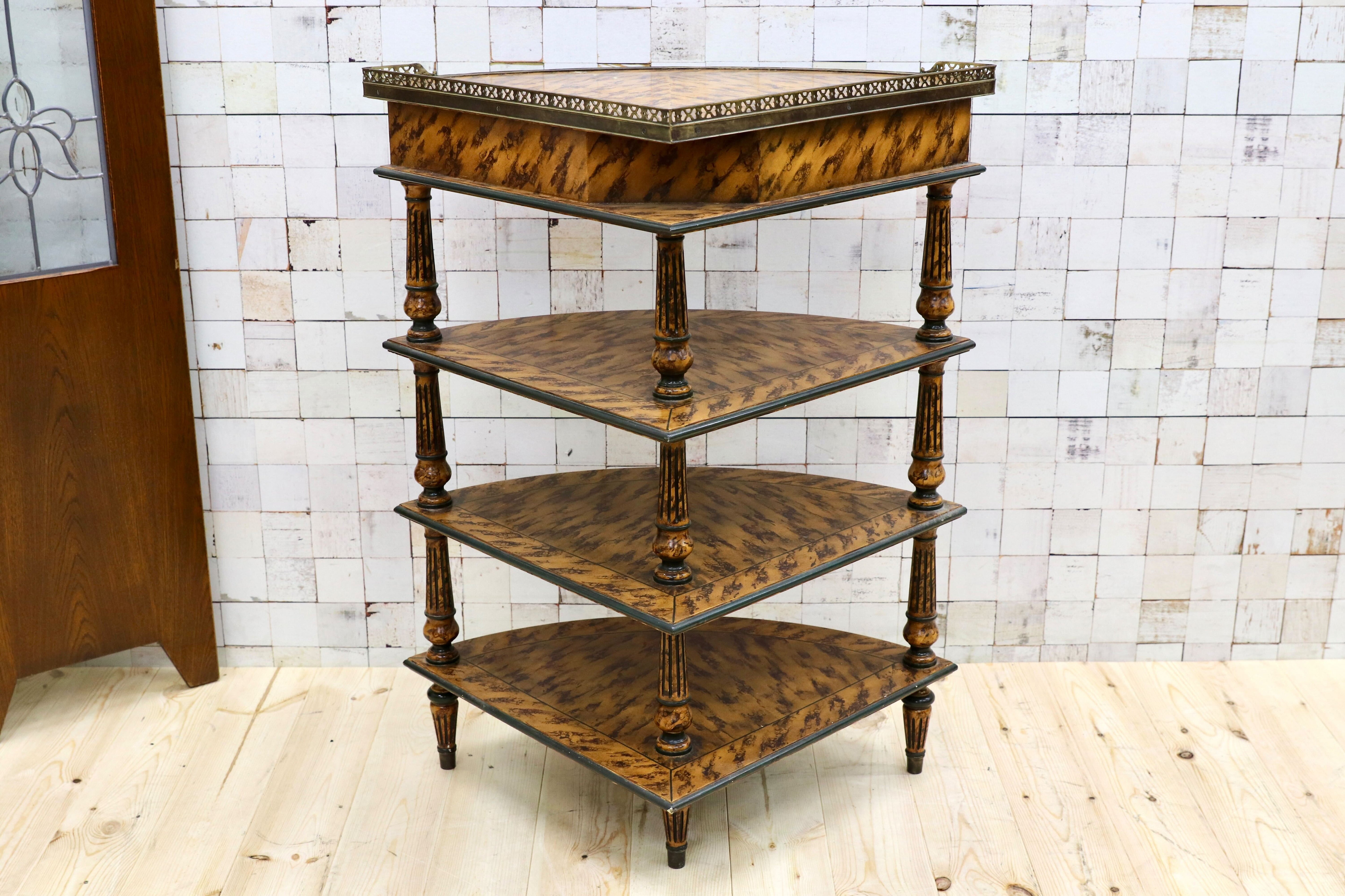 GMGK476○THEODORE ALEXANDER / セオドアアレキサンダー コーナーラック シェルフ ラック 棚 英国 クラシック 最高峰 ヴィンテージ 超稀少