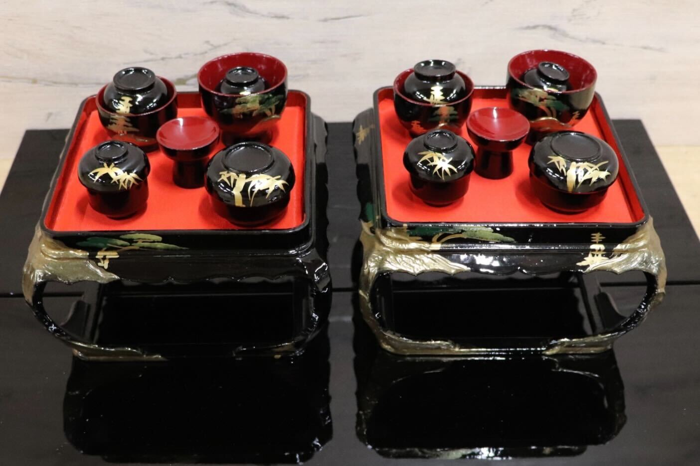 GMHS541○雛道具セット 人形なし 本金御道具セット 通産大臣賞受賞 秀叡作 雛道具