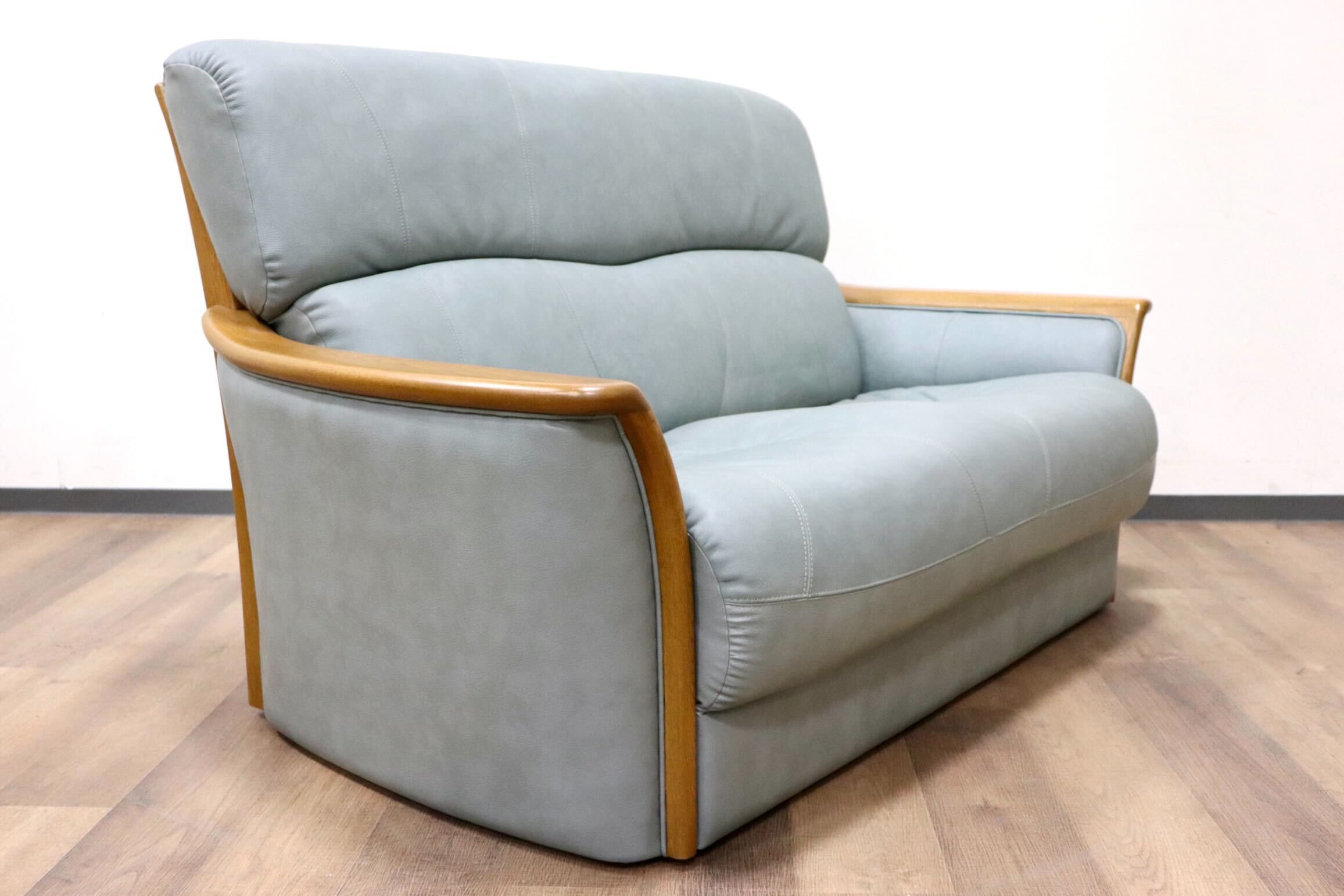 GMGK260B○浜本工芸 / HAMAMOTO 2人掛けソファ ラブソファ 長椅子 本革 オットマン フットスツール 楢材 国産家具 モダン