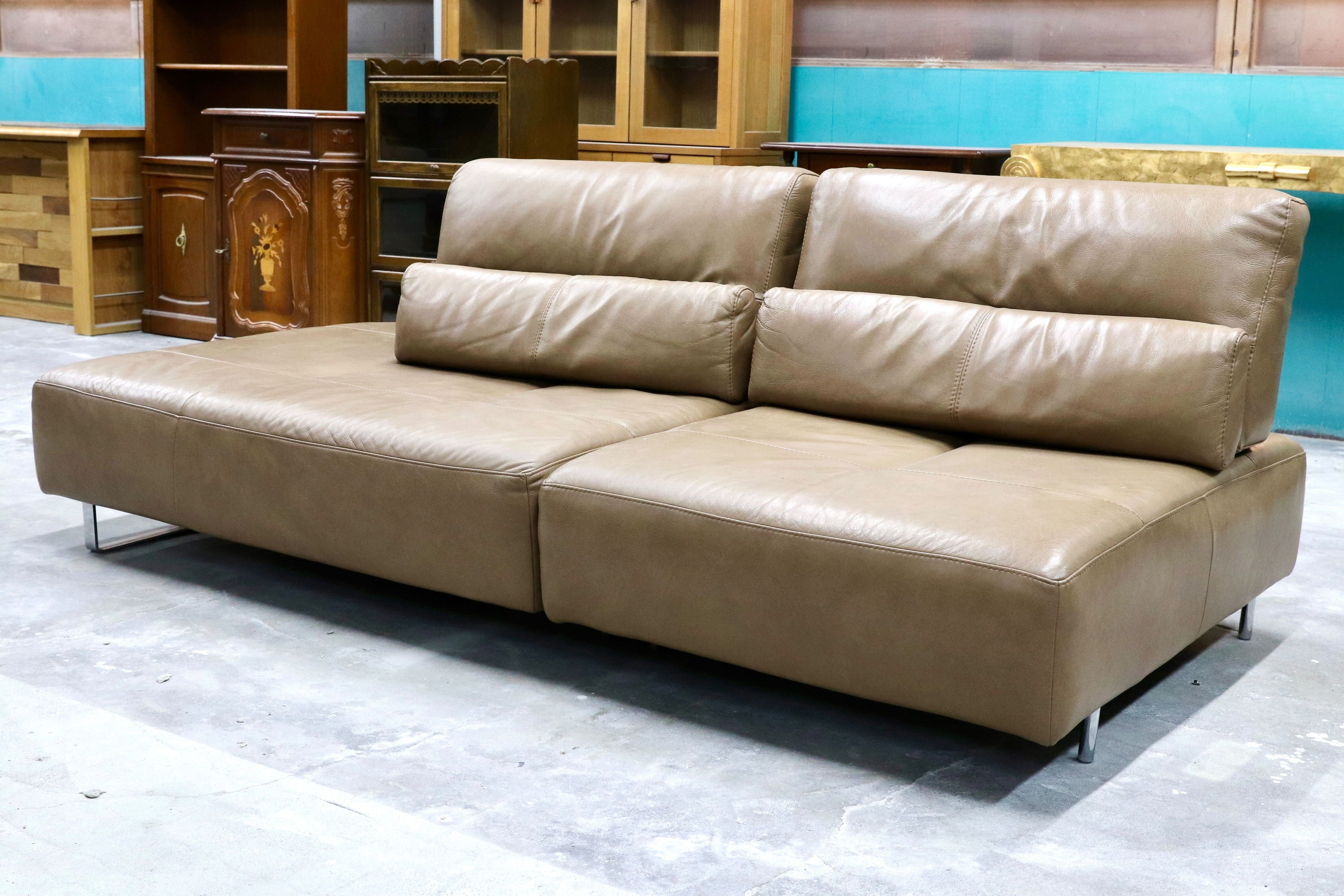 GMHN202○niccoline / ニコライン 本革 レザー カウチソファ 背もたれ可動式 イタリア製 高級家具 モダン 検)cassina b&b arflex