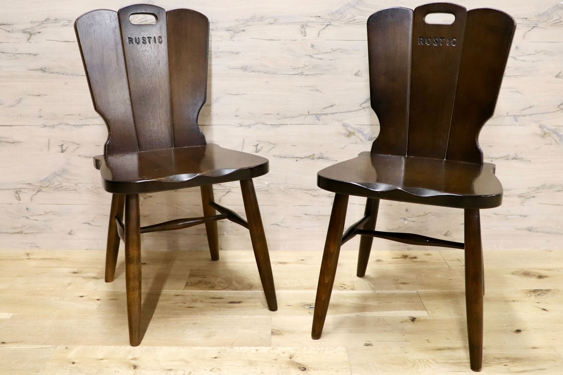 GMHK825A○karimoku / カリモク RUSTIC ルスティック 椅子 チェア 2脚セット ダイニングチェア ヴィンテージ 国産家具