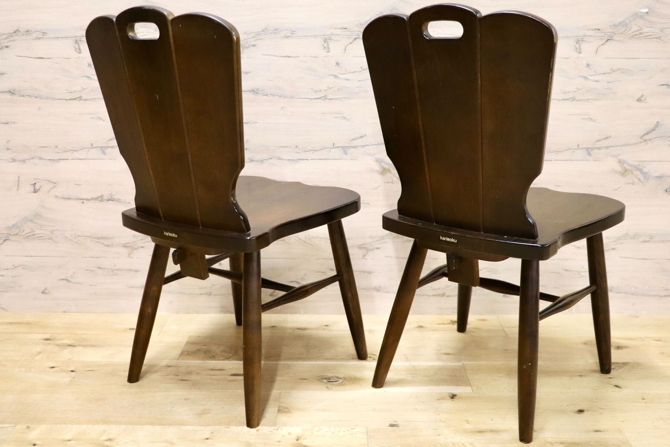 GMHK825A○karimoku / カリモク RUSTIC ルスティック 椅子 チェア 2脚セット ダイニングチェア ヴィンテージ 国産家具