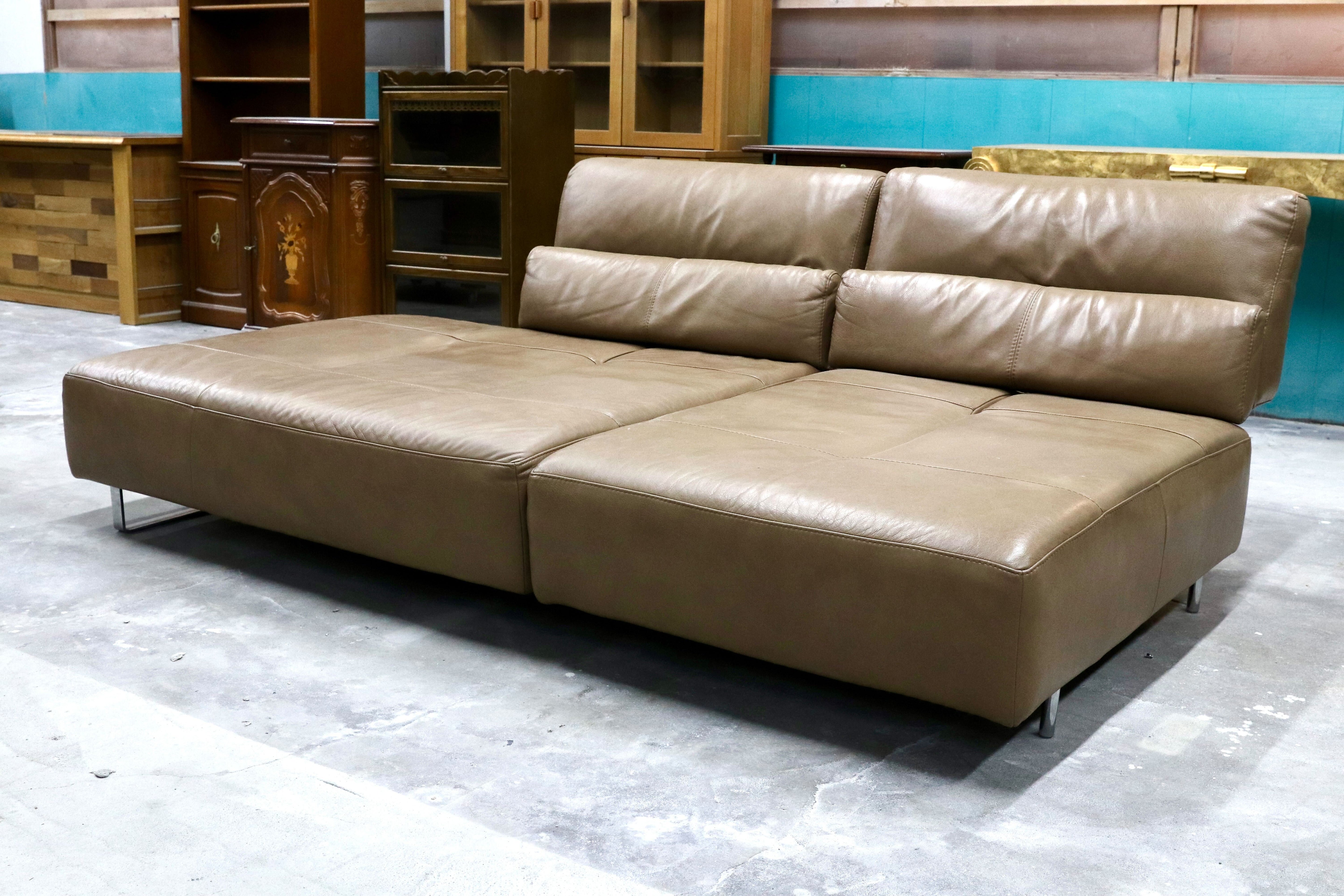 GMHN202○niccoline / ニコライン 本革 レザー カウチソファ 背もたれ可動式 イタリア製 高級家具 モダン 検)cassina b&b arflex