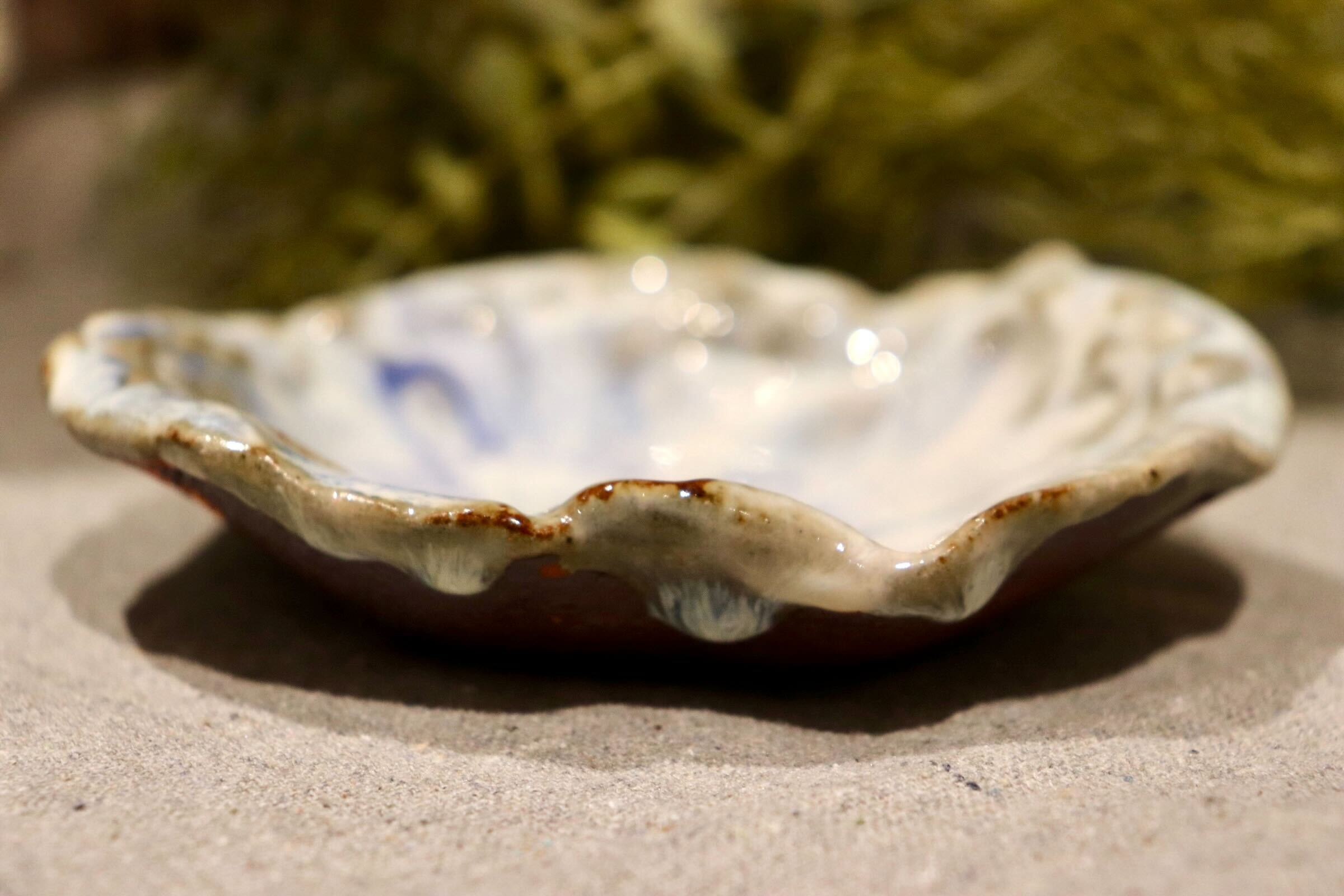 GMIO372-B◯丹文窯 丹波焼 水色流し 陶器 丸皿 小皿 皿 伝統工芸 丹波篠山 未使用