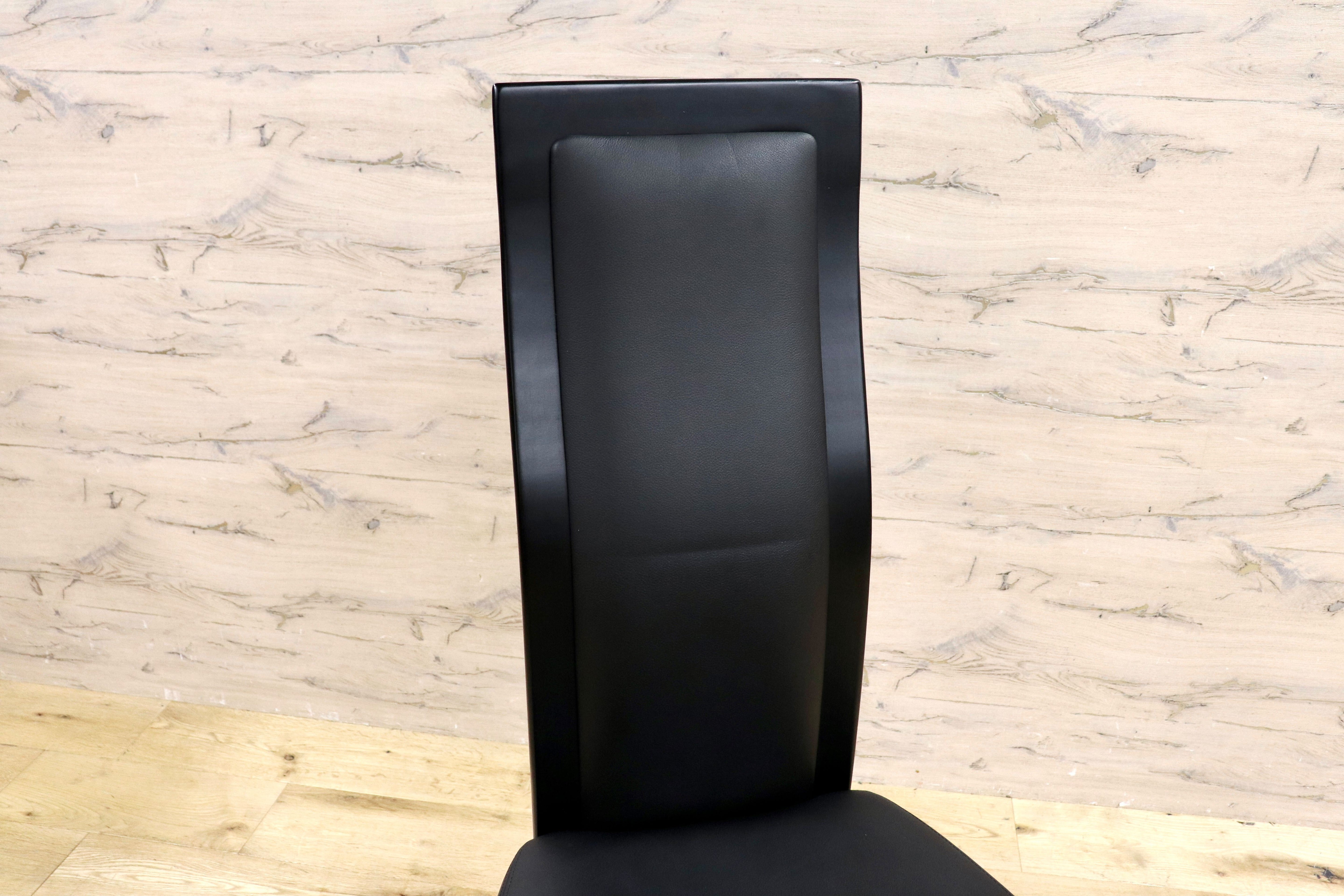 GMIS336C○karimoku / カリモク CE35 ダイニングチェア 2脚セット ハイバックチェア 本革 スタイリッシュ モダン シンプル 国産家具 展示品