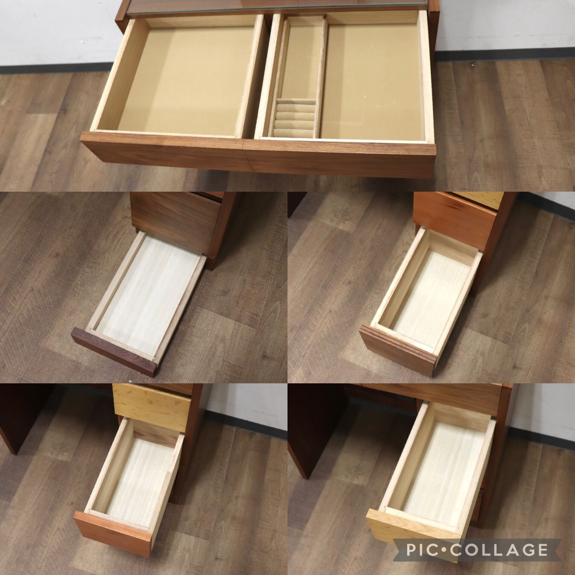 GMHS287○杉本家具 / SUGIMOTO Furniture シンシア ドレッサー 三面鏡 化粧台 鏡台 ウォールナット 楢 ブラックチェリー 定価約13万