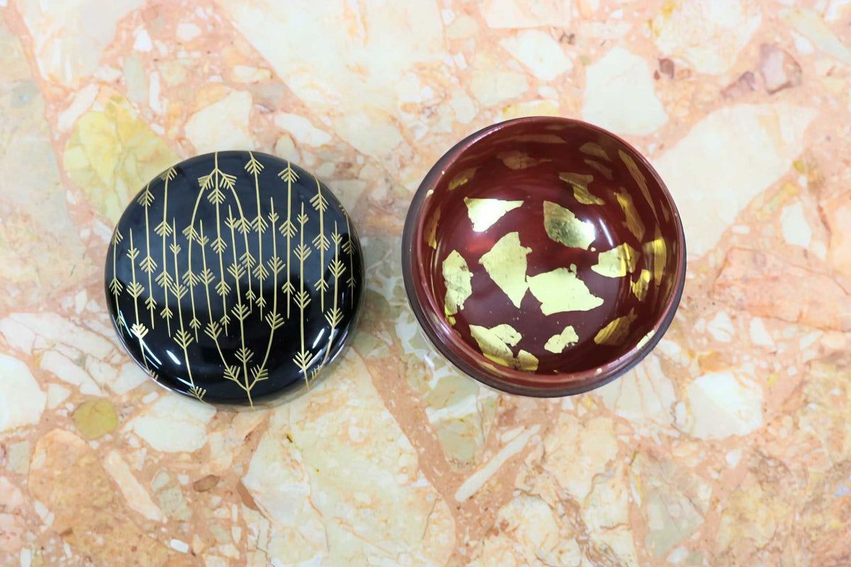 GMJK371AY〇谷口康甫作 中棗 芽張柳蒔絵 茶道具 茶器 薄茶器 共箱 早春 春 加賀蒔絵 伝統工芸