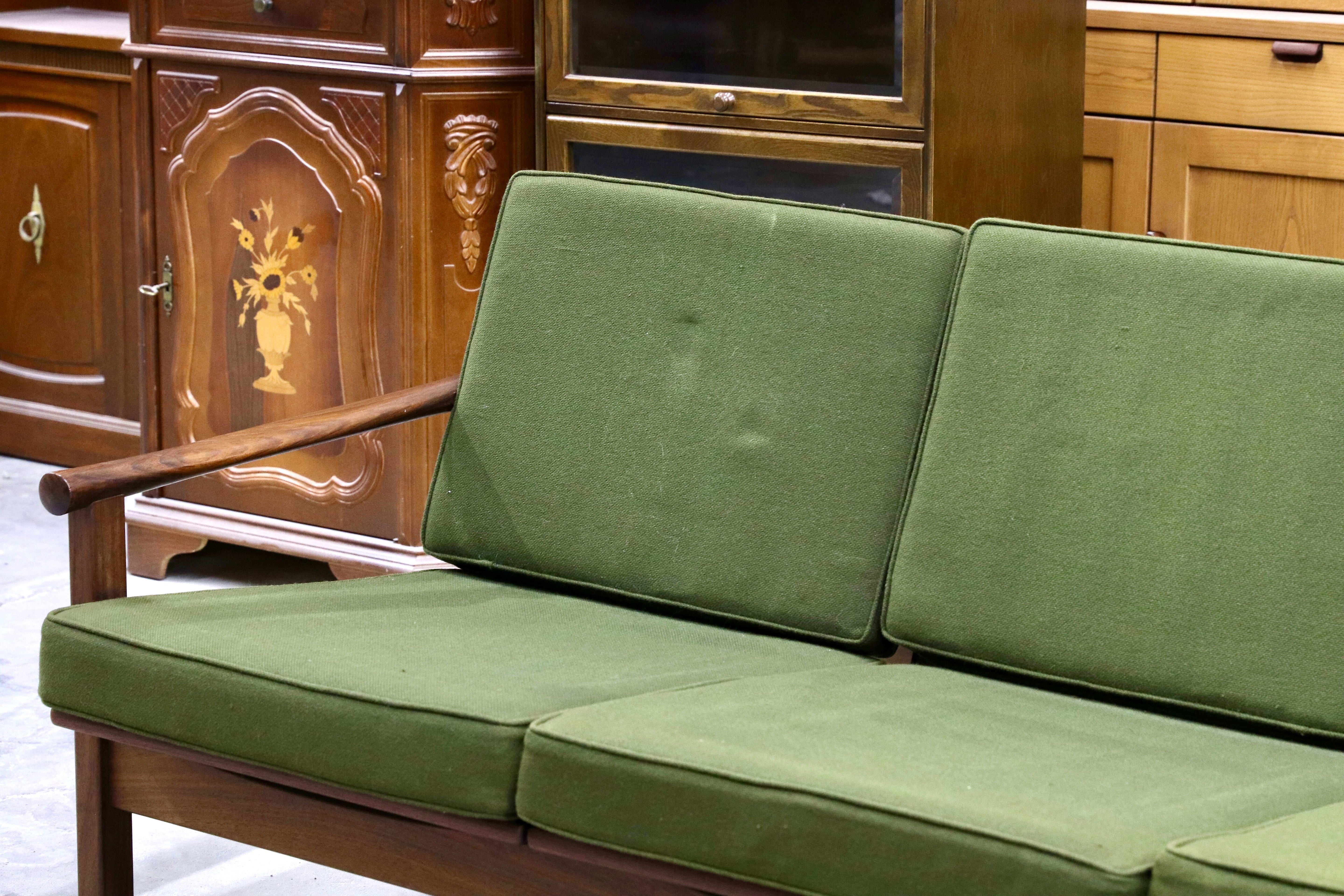 GMHS533C○オールドマルニ / maruni 孔雀 60年代 3人掛けソファ トリプルソファ 椅子 ローズウッド 北欧スタイル ジャパニーズモダン 稀少