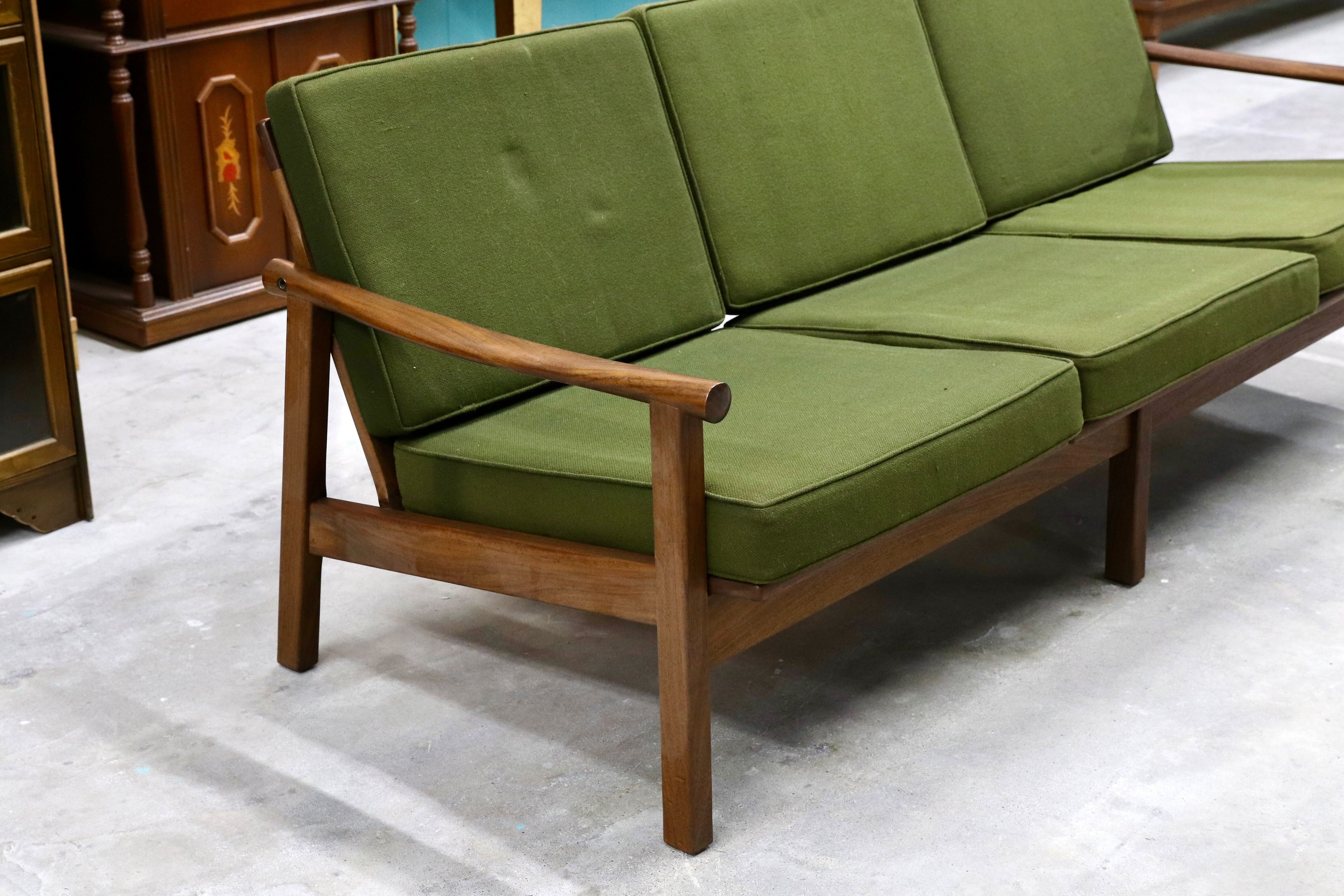 GMHS533C○オールドマルニ / maruni 孔雀 60年代 3人掛けソファ トリプルソファ 椅子 ローズウッド 北欧スタイル ジャパニーズモダン 稀少