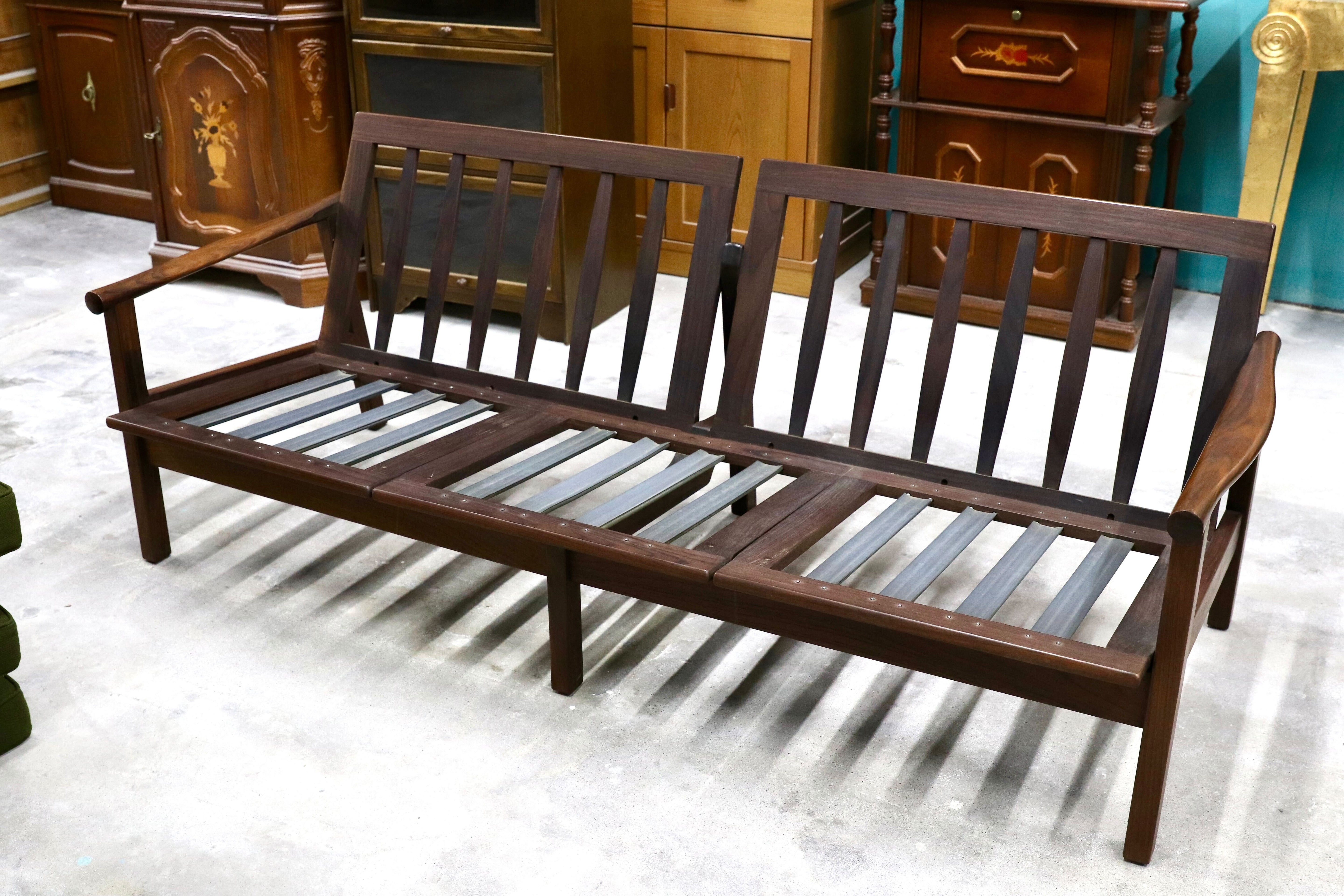 GMHS533C○オールドマルニ / maruni 孔雀 60年代 3人掛けソファ トリプルソファ 椅子 ローズウッド 北欧スタイル ジャパニーズモダン 稀少