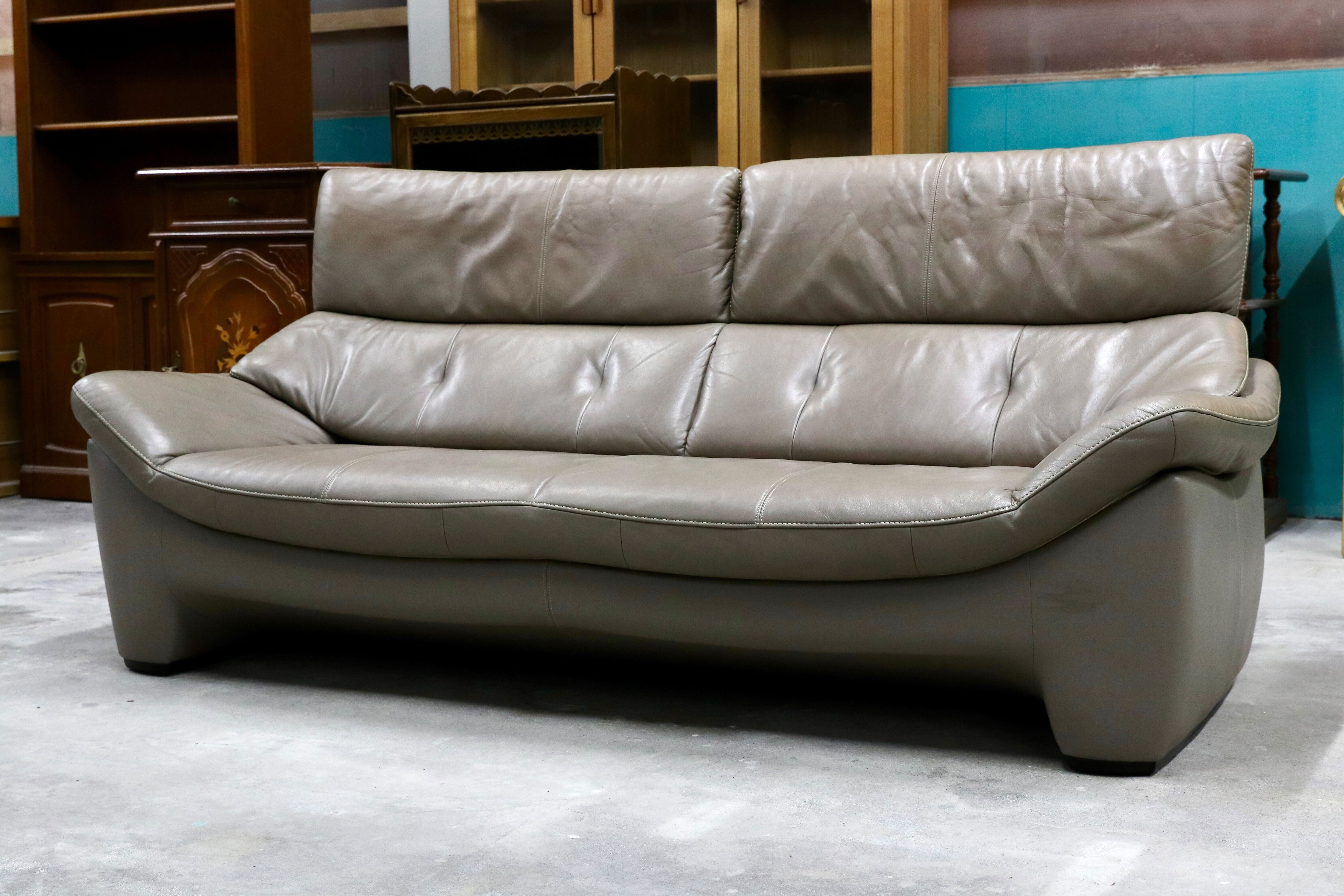 GMHK684○karimoku / カリモク Z18303 3人掛けソファ トリプルソファ 2.5人掛け 長椅子 本革 国産家具