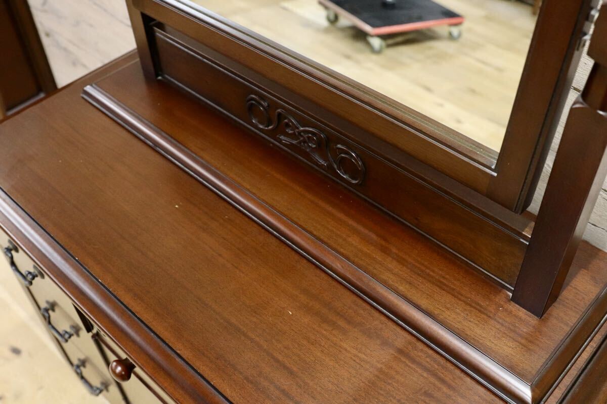 GMJK334B○WeDOStyle / ウィドゥ・スタイル(旧 大塚家具製造販売) アールデコ調 置き式ミラー 卓上ミラー 天然木 アンティーク