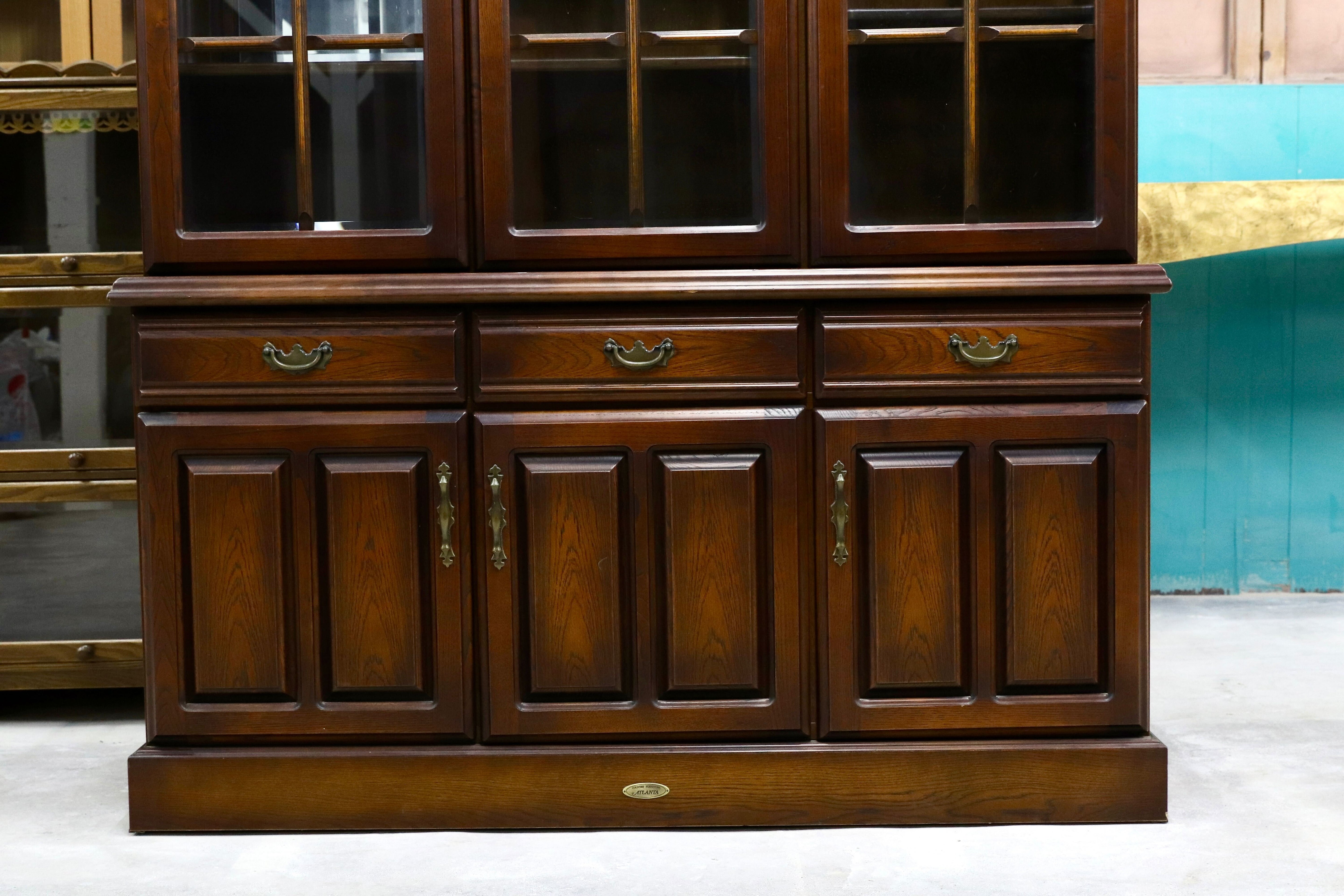 GMHS528○ATLANTA / アトランタ IDF太田長 食器棚 飾り棚 キャビネット 水屋棚 アーリーアメリカン クラシック アンティーク調