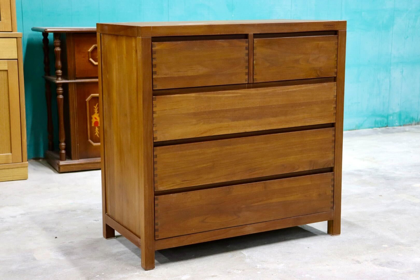 GMHK455○SCANTEAK / スキャンティーク FISKE フィスク 4段チェスト 収納家具 整理タンス 衣装箪笥 チーク材 北欧スタイル