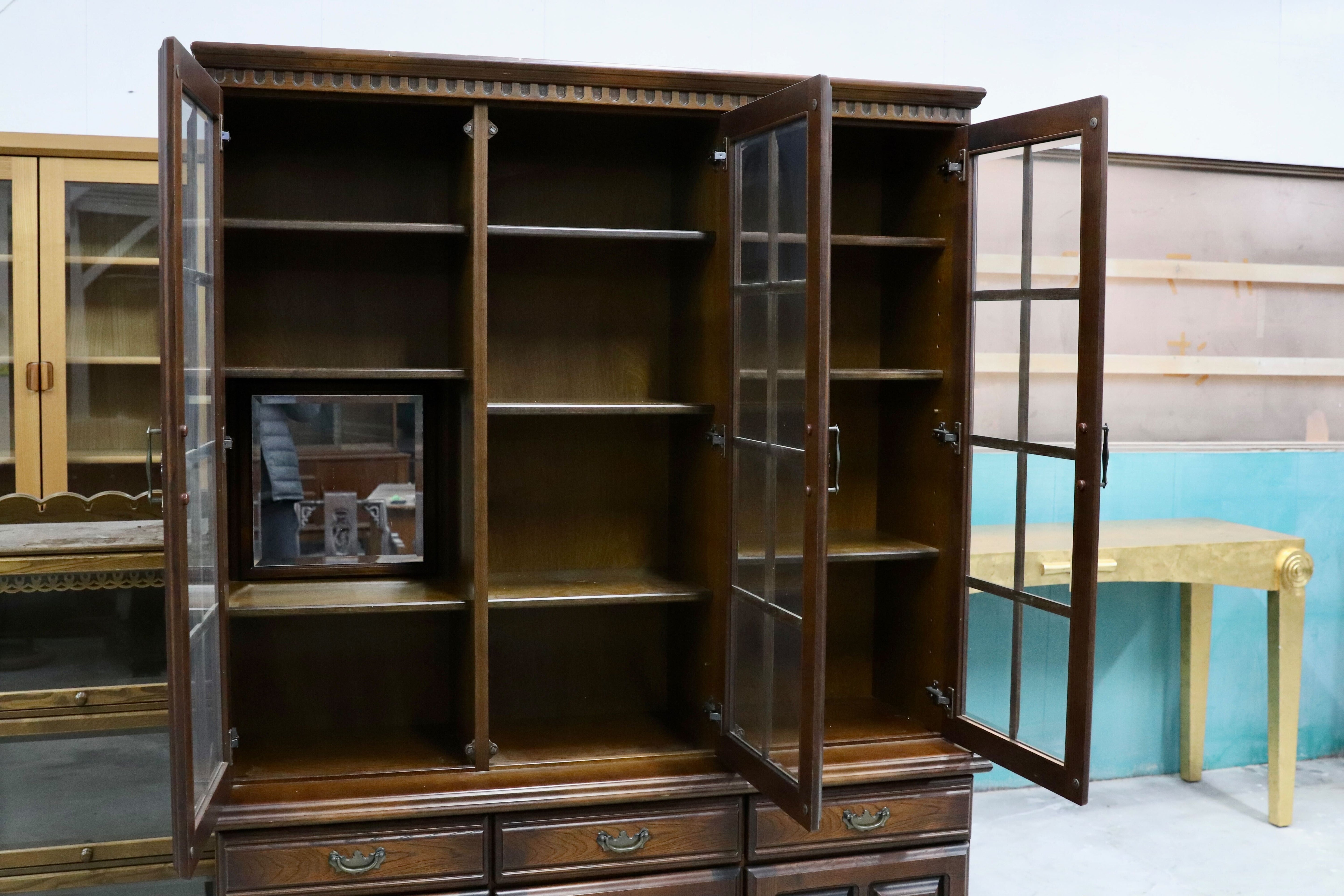 GMHS528○ATLANTA / アトランタ IDF太田長 食器棚 飾り棚 キャビネット 水屋棚 アーリーアメリカン クラシック アンティーク調