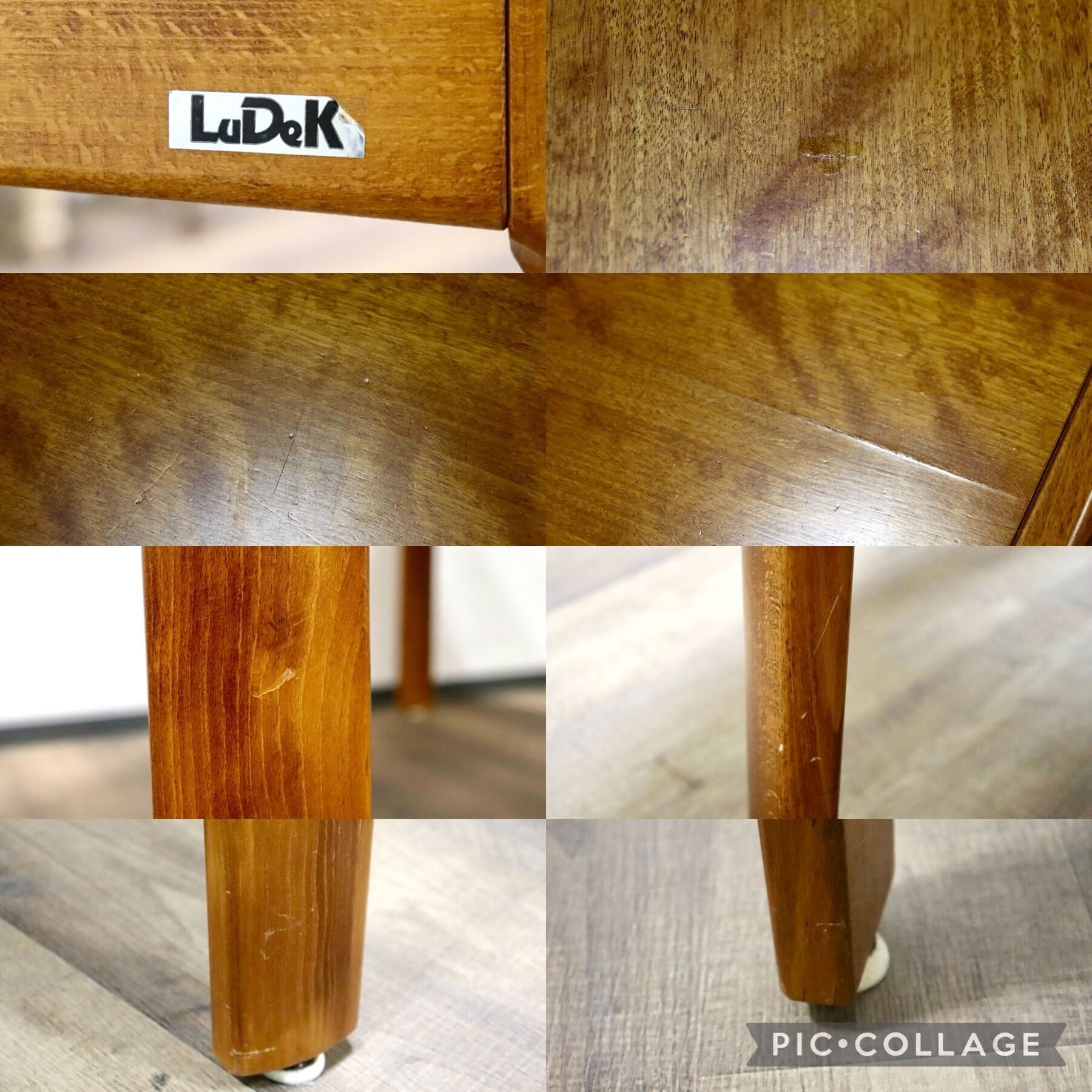 GMGN294○朝日木材加工 LuDeK ダイニングテーブル 食卓テーブル 作業台 天然木 北欧スタイル モダン ヴィンテージ 稀少