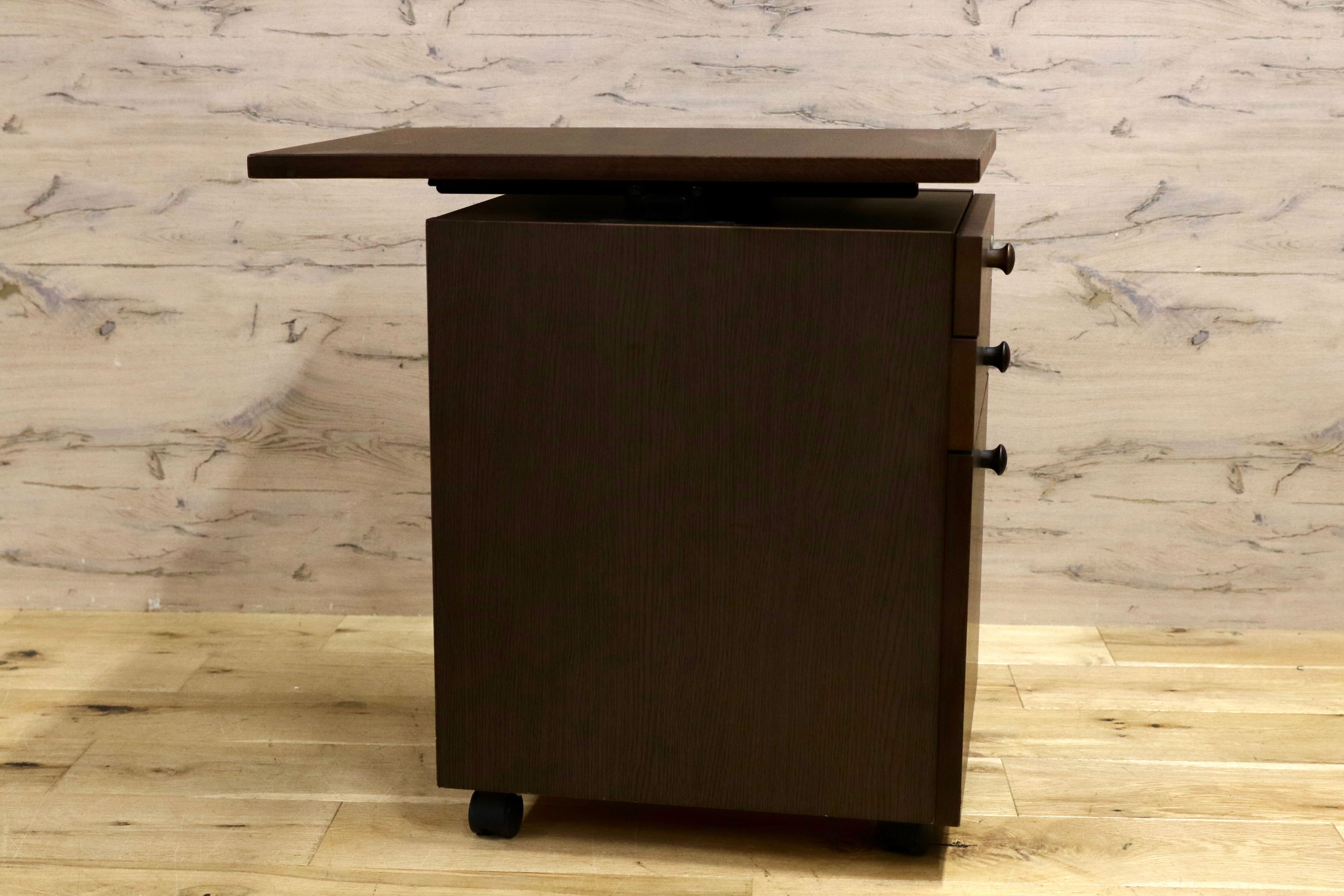 GMHK340○karimoku / カリモク ボナシェルタ 袖机 ワゴン 勉強机 ブラウン 脇机 国産家具 定価約7万